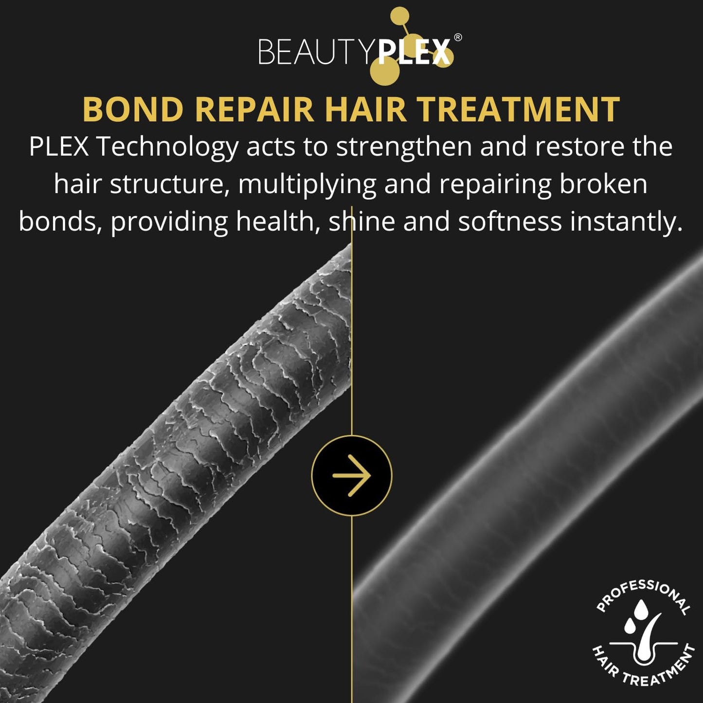 Black BEAUTY PLEX No. 6 - Leave in conditioner Professional Bond Repair Heat Protectant for Hair - Strengthens, Nourishes, Moisturizes & Repairs Hair Structure Softness Frizz Control. 450ml (15.2 oz)