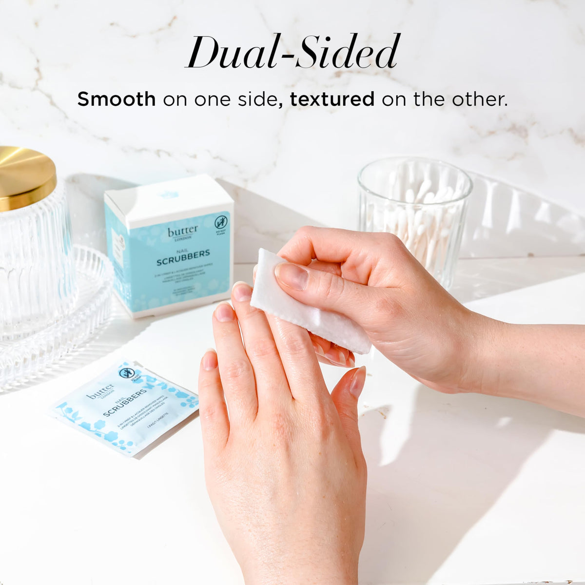 White Smoke Butter LONDON Nail Polish Remover Pads, Nail Scrubbers (10 Count) - 2-in-1 Prep & Lacquer Remover Nail Wipes - Travel-Friendly Gel Fingernail Polish Remover - Cruelty-Free, Paraben-Free & Gluten-Free