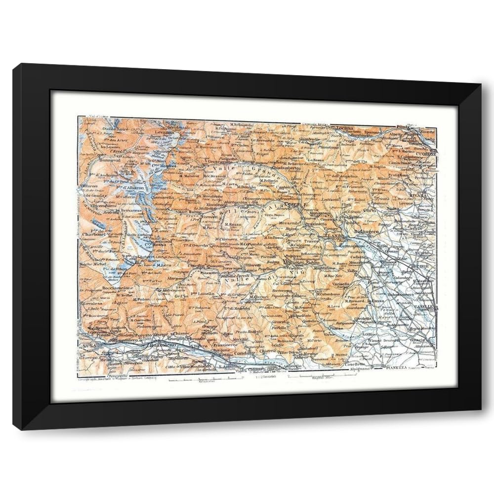 White Smoke ArtDirect Europe Lanza Region France Italy - Bertarelli 1914 Custom Framed Art Print Giclee Print or Canvas Options with Various Sizes and Customization by Bertarelli