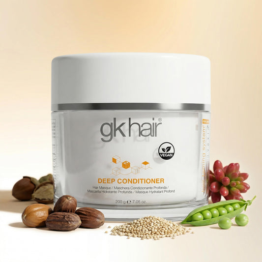 White Smoke GK HAIR Vegan Deep Conditioner Hair Masque 7.05 Oz – Jojoba Oil & Natural Grain Extracts Repair & Hydrating Hair Mask Strengthens Chemically Treated Hair Smooths Cuticles Revitalizing Treatment
