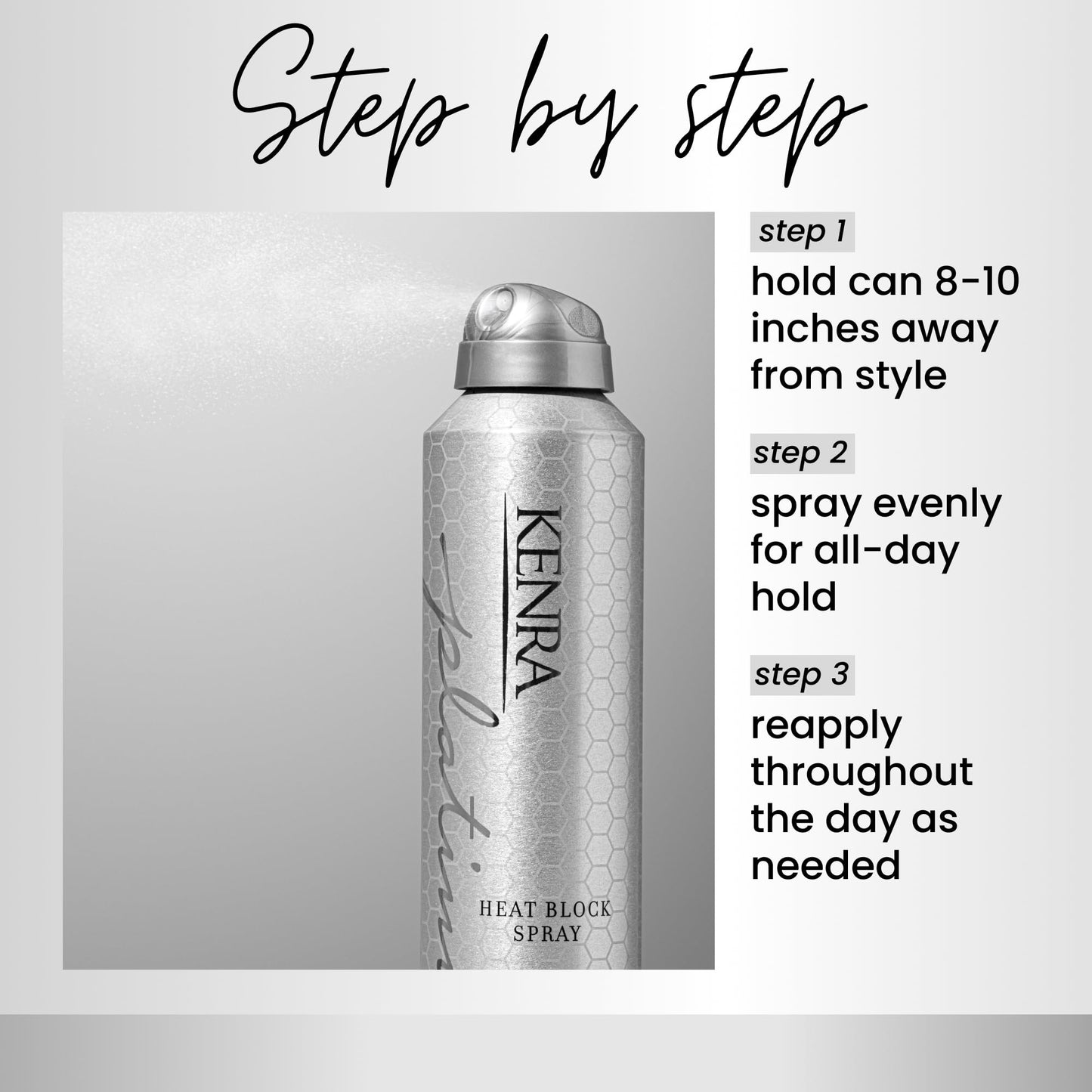 Lavender Kenra Professional Platinum Heat Block Spray 22 | Heat Protecting Hairspray | All Hair Types | 8 oz.