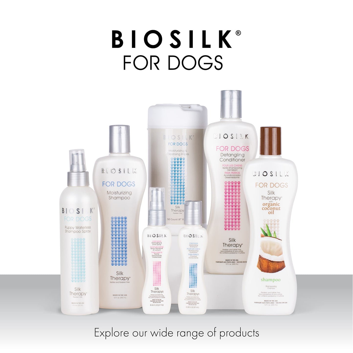 White Smoke BioSilk Facial Brush with Silk Therapy for Dogs - Grooming Brush with Detailer Bristles for Hard to Reach Areas on Dog Faces