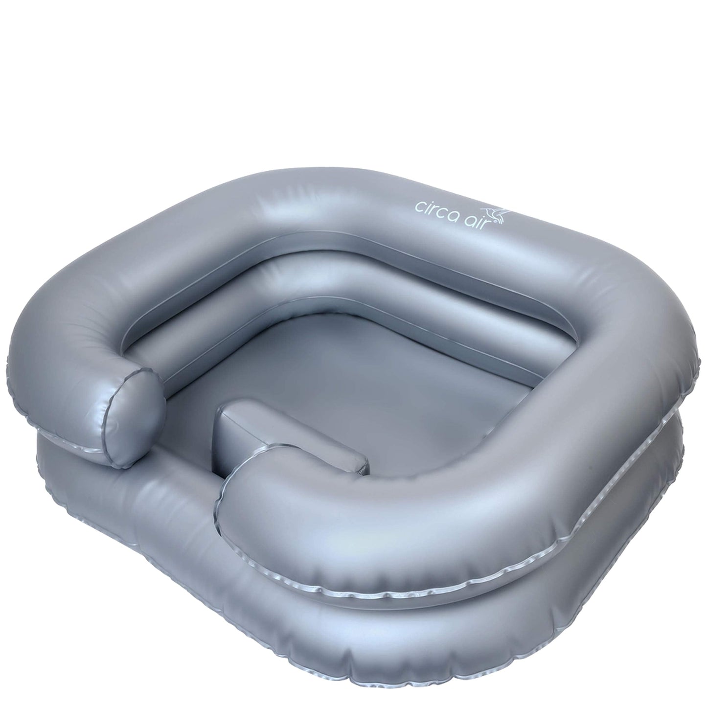 White Smoke Circa Air Inflatable Hair Washing Basin For Bedridden - Wash Hair In Bed With Shampoo Basin. Portable Shampoo Bowl With Pillow For Extra Comfort. The Perfect Inflatable Sink For Locs Detox