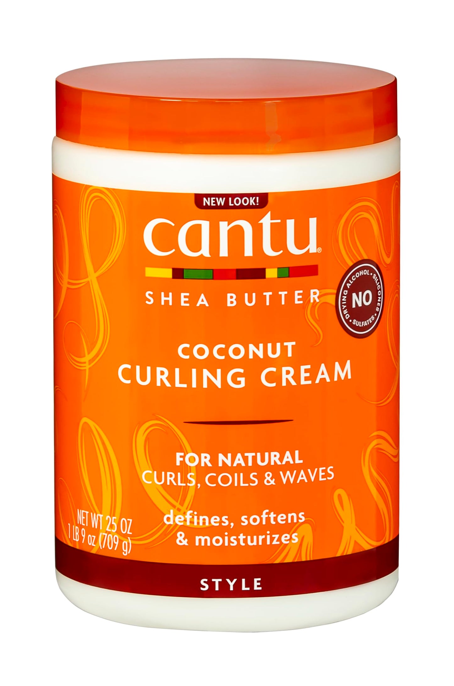 Orange Red Cantu Shea Butter for Natural Hair Coconut Curling Cream, 25 Ounce