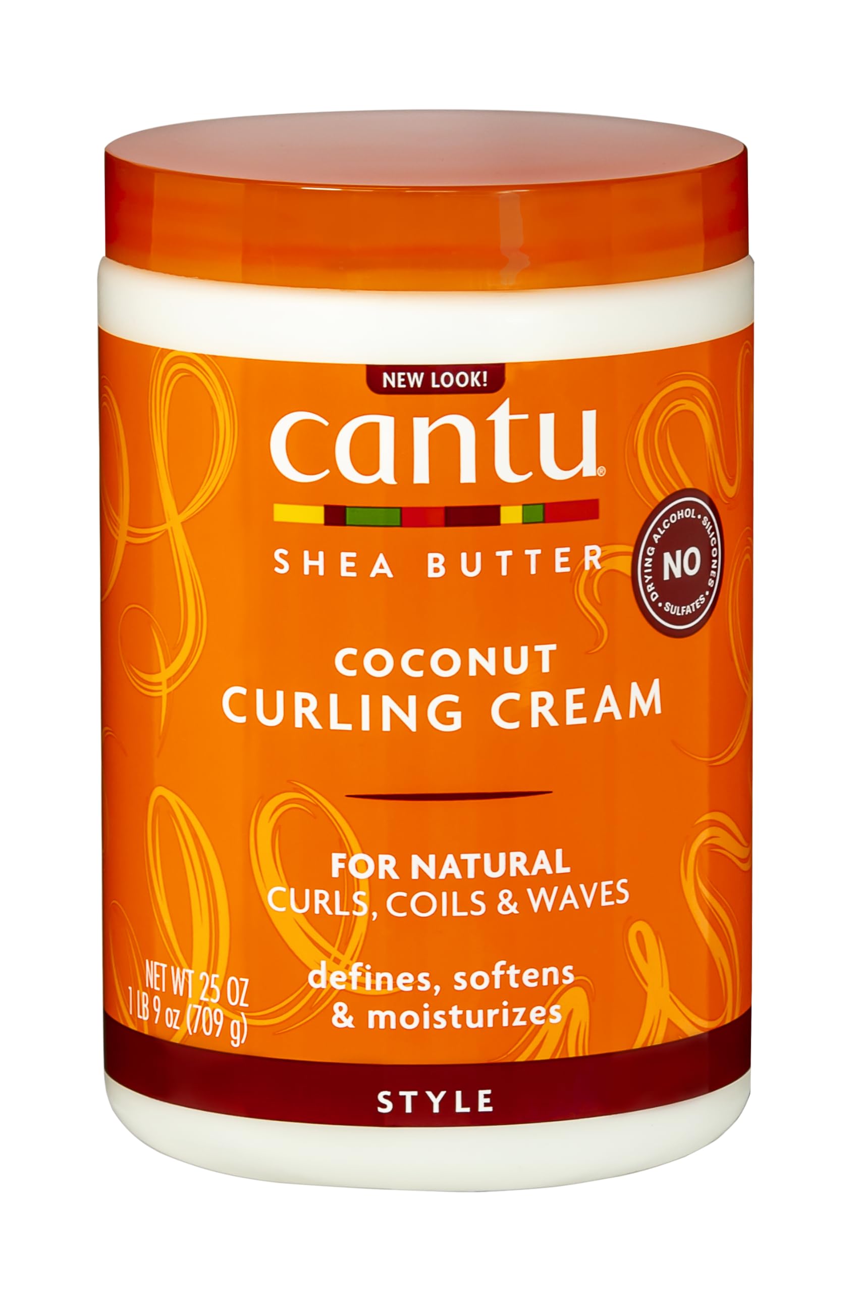 Orange Red Cantu Shea Butter for Natural Hair Coconut Curling Cream, 25 Ounce