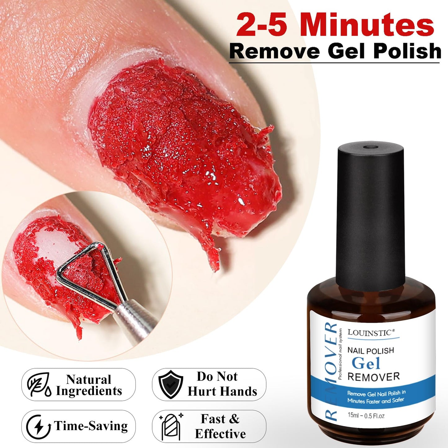 White Smoke Gel Nail Polish Remover - Gel Polish Remover Kit with Cuticle Oil & Latex Tape & Colored Peel Off Manicure Tools, Gel Remover for Nails 2-5 Minutes, No Soaking,Wrapping