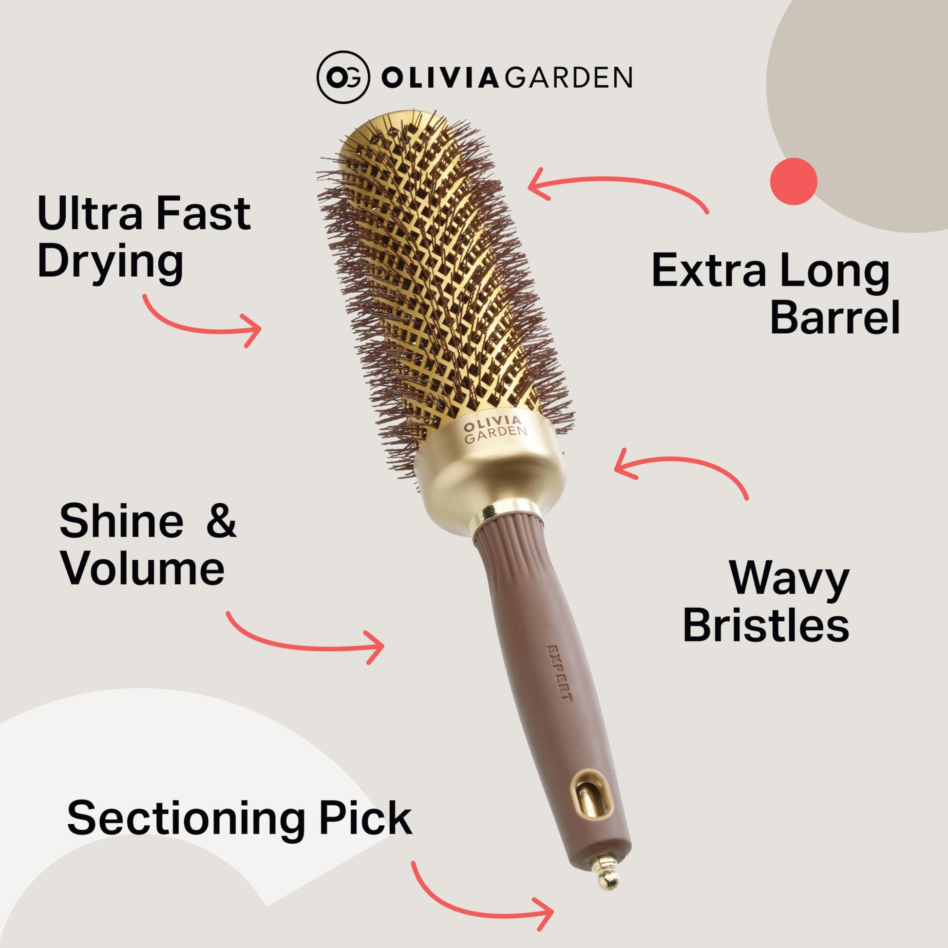 Antique White Expert Blowout Speed Wavy Bristles Gold&Brown 45