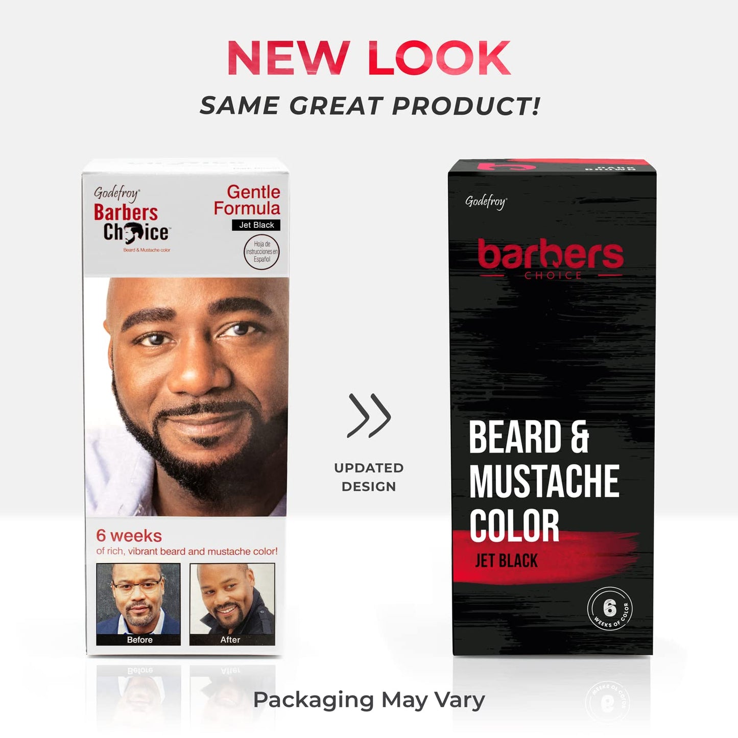 White Smoke Godefroy Barbers Choice 3 Application Beard and Mustache Dye For Men, 6 weeks of Cover For Gray Facial Hair, Jet Black