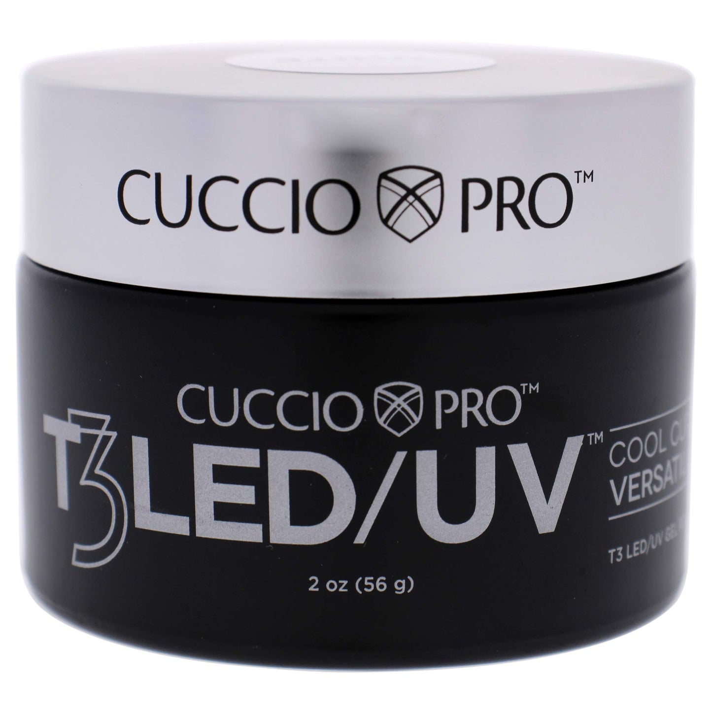 Black Cuccio Pro T3 LED/UV Cool Cure Versatility Gel - Controlled Levelling - Incredibly Flexible - Strong Adhesion - Thick Viscosity - Fast Application - Quick Cure - White - 2 Oz Nail Gel