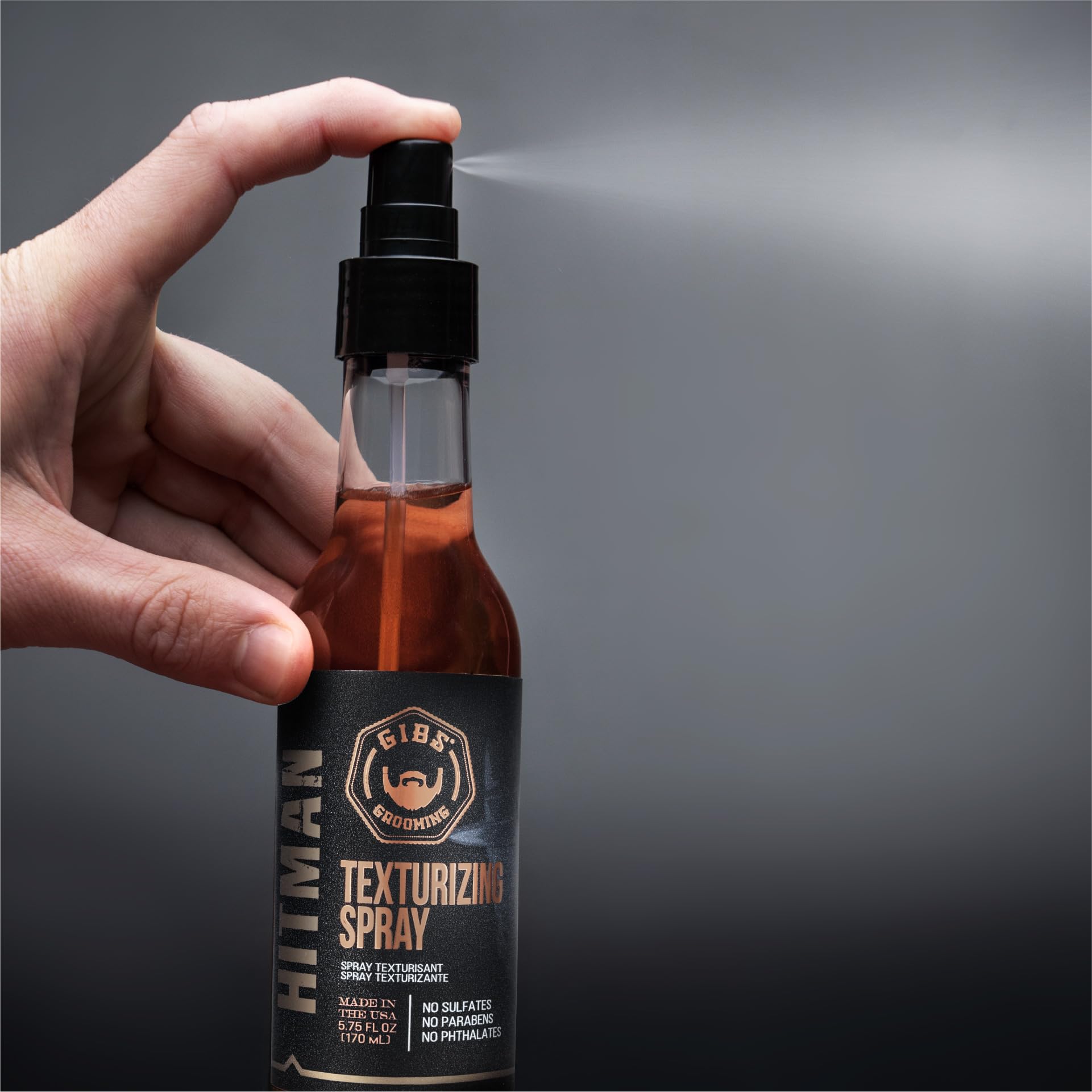 Dim Gray GIBS Grooming Hitman Texturizing Spray, 5 Fl Oz