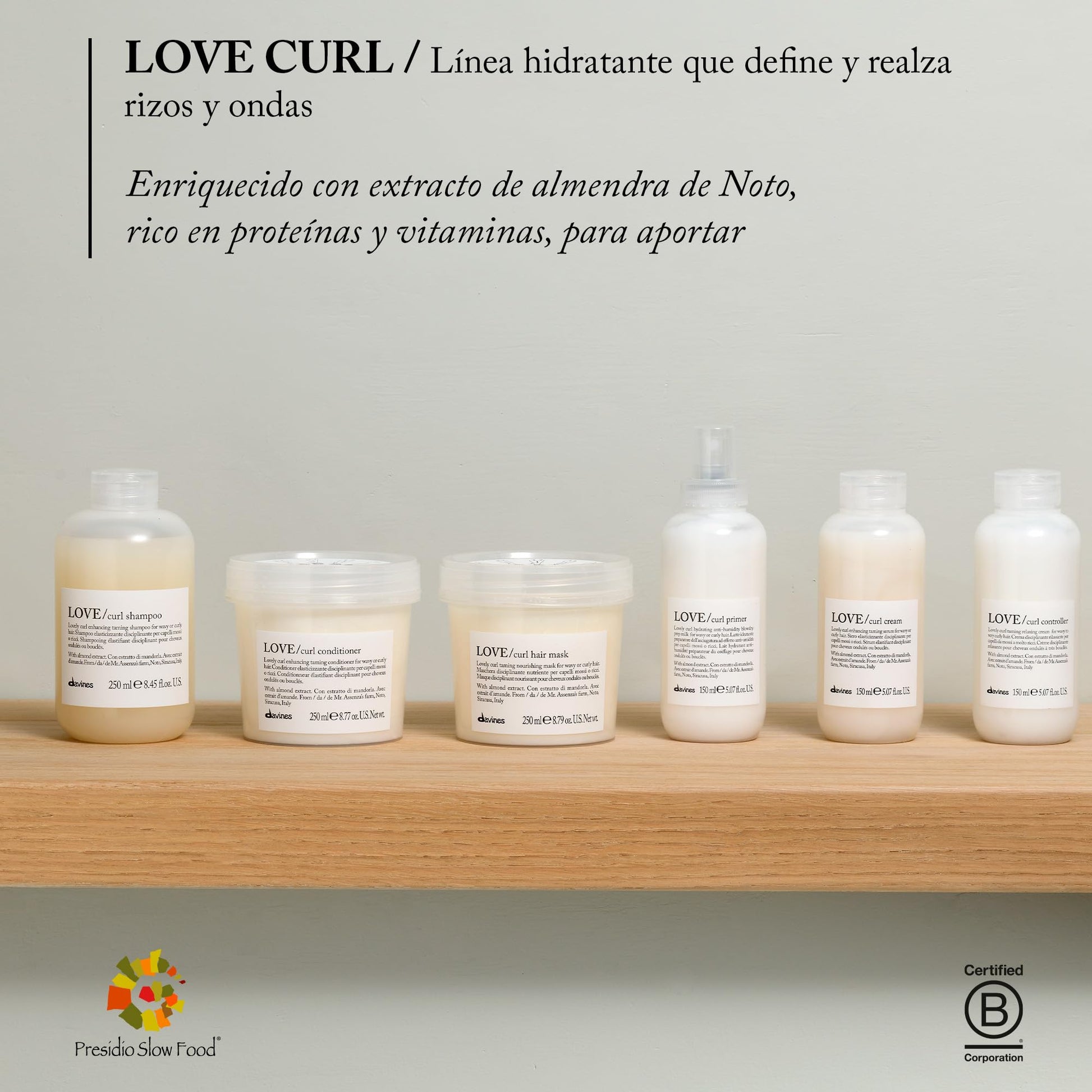 Gray Davines LOVE Curl Cream, Lightweight Leave-On Serum for Wavy and Curly Hair - Defines Curls for Better Softness & Shine without Leaving Residue with Almond Extract, 5.07 Fl Oz