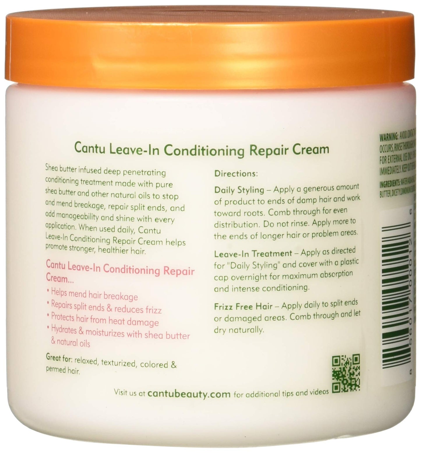 Seashell Cantu Leave-in Conditioning Repair Cream, 16 oz (Pack of 4)