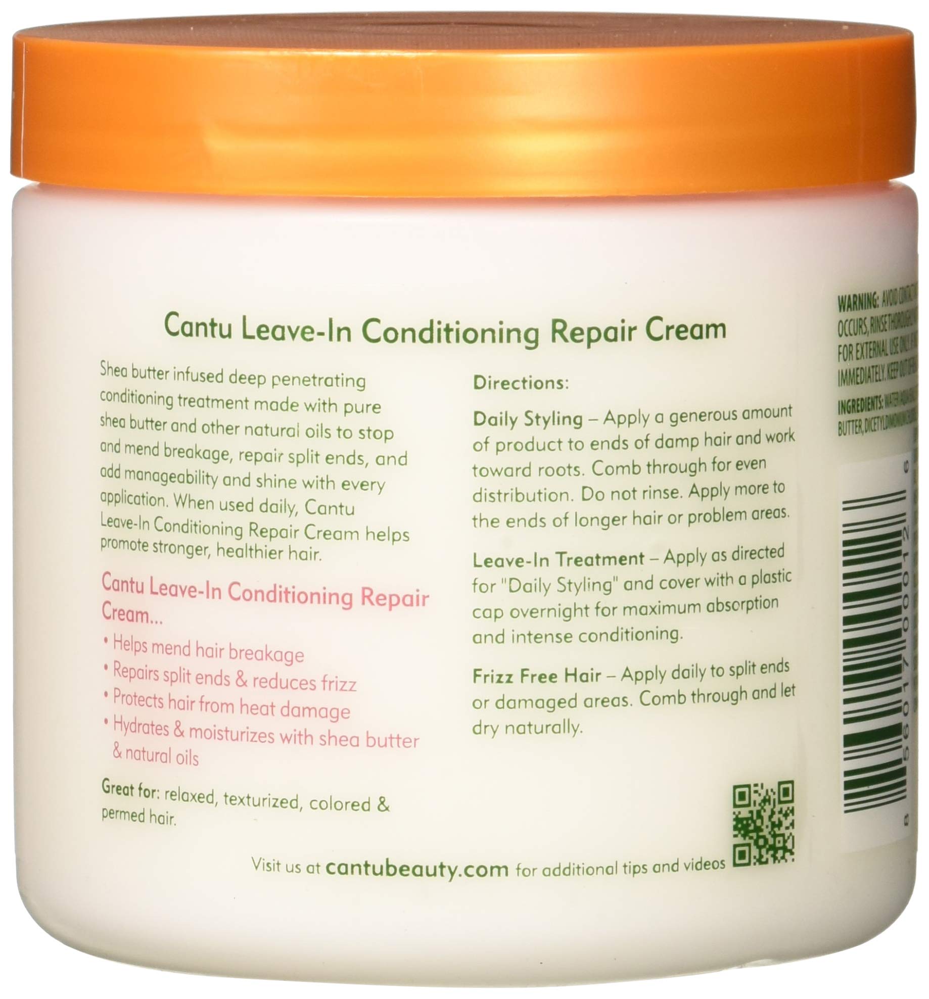 Seashell Cantu Leave-in Conditioning Repair Cream, 16 oz (Pack of 4)