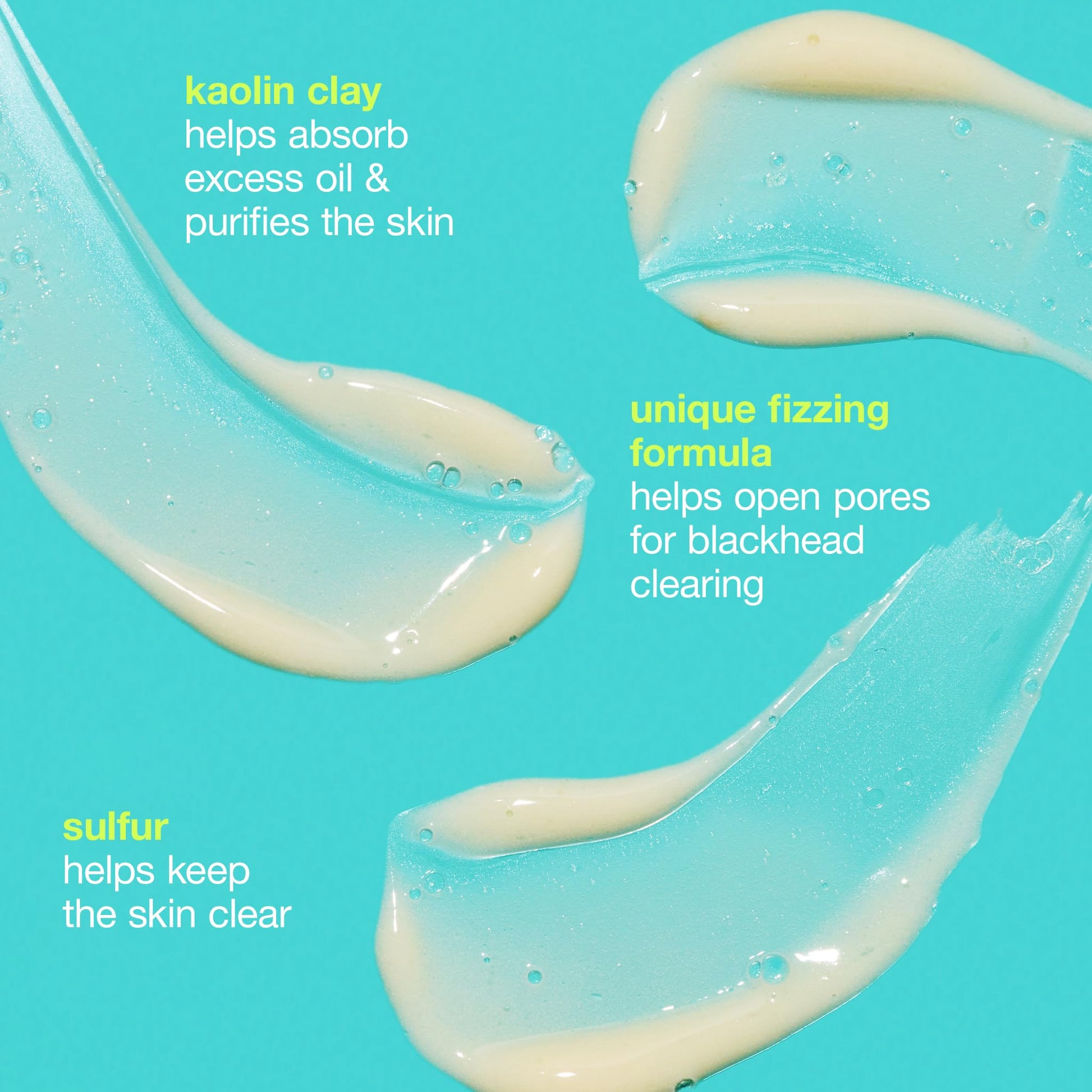 Turquoise Dermalogica Clear Start Blackhead Clearing Fizz Mask (1.7 Fl Oz) Purifying Pore Cleansing Mask with Kaolin Clay and Sulfur - Absorbs Excess Oil To Purify Skin