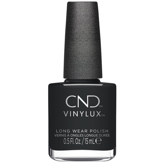 White Smoke CND Vinylux Longwear Black Nail Polish, Gel-like Shine & Chip Resistant Color, Asphalt, 0.5 fl. oz
