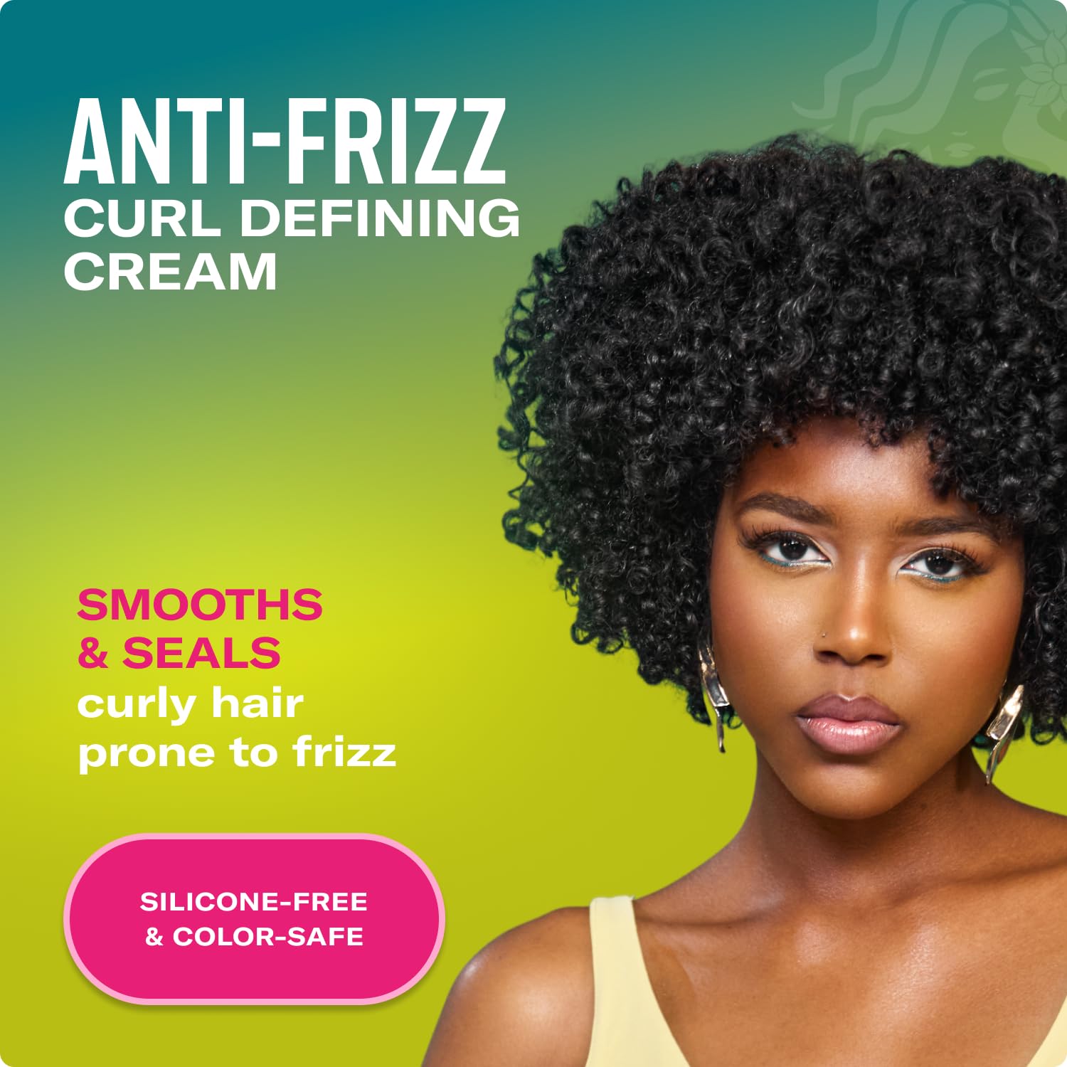 Black Mielle Organics Avocado & Tamanu Anti-Frizz Curl Cream for Textured Hair - Smoothing & Defining Cream to Lock In Moisture & Enhance Shine - Curly Hair Styling Products for Women & Men, 12oz