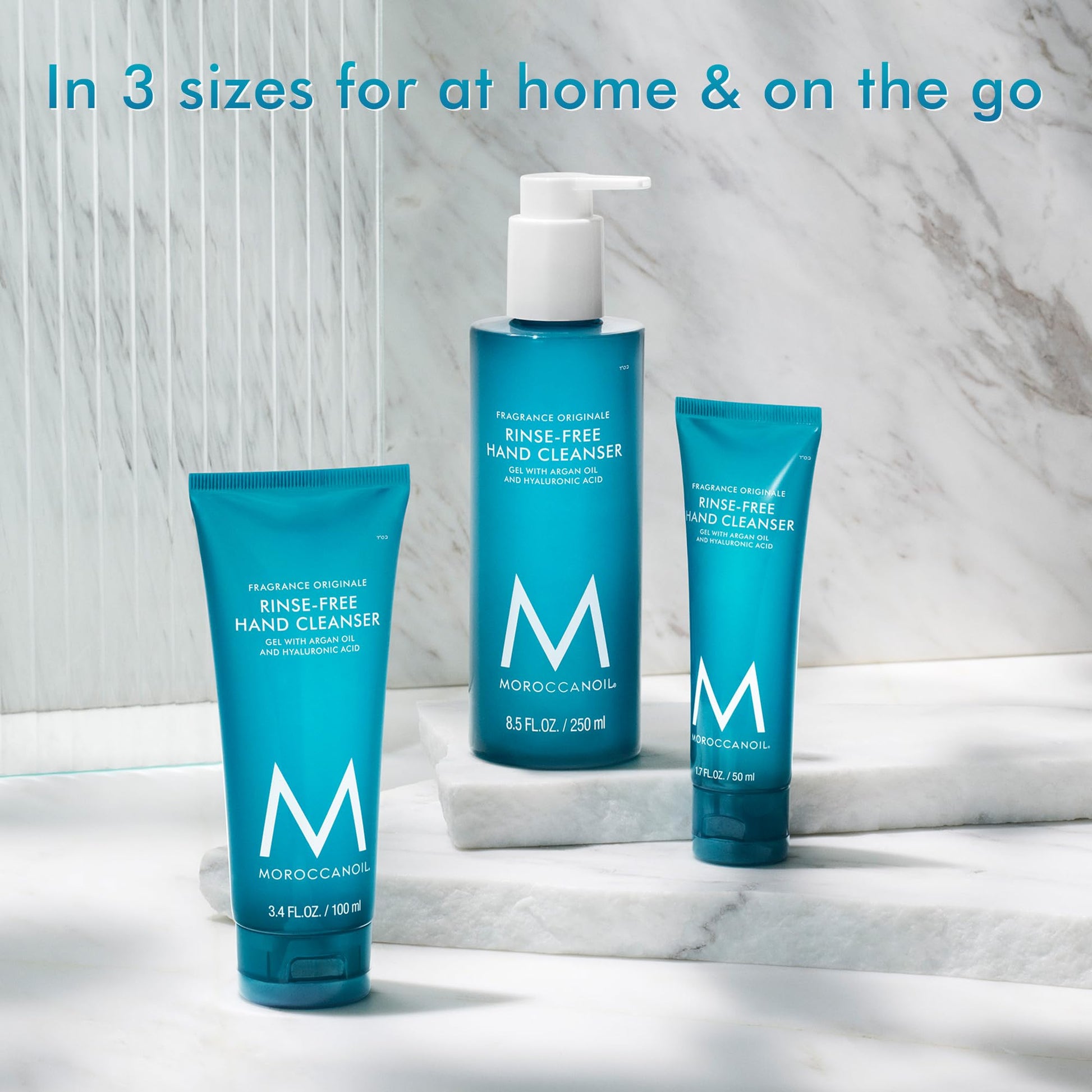 Gray Moroccanoil Rinse-Free Hand Cleanser with Hyaluronic Acid, 1.7 Fl. Oz (Pack of 2)