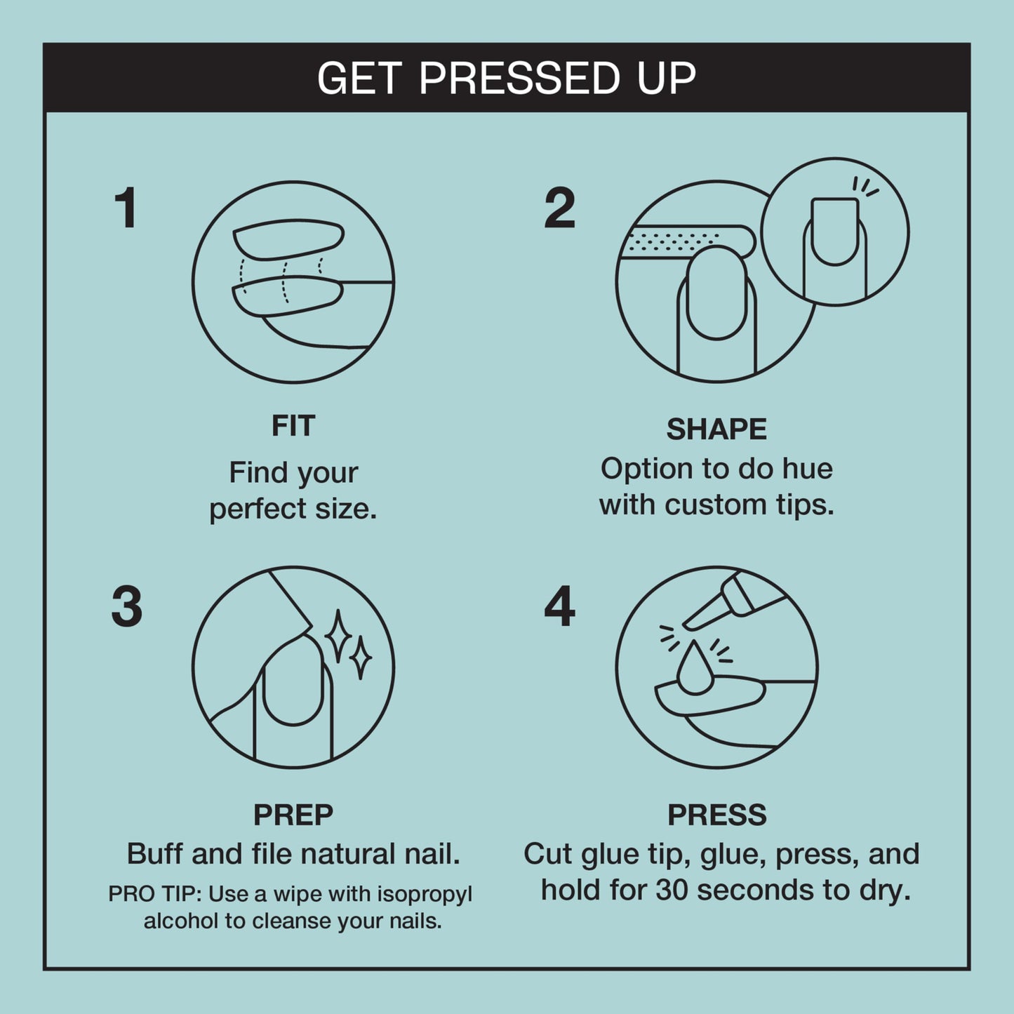 Light Blue OPI On Point Suzi Without a Paddle | Short Squoval Soft Cool Blue Press On Nails | 30 Count with Nail Glue | Long Lasting, Reusable, Non-damaging