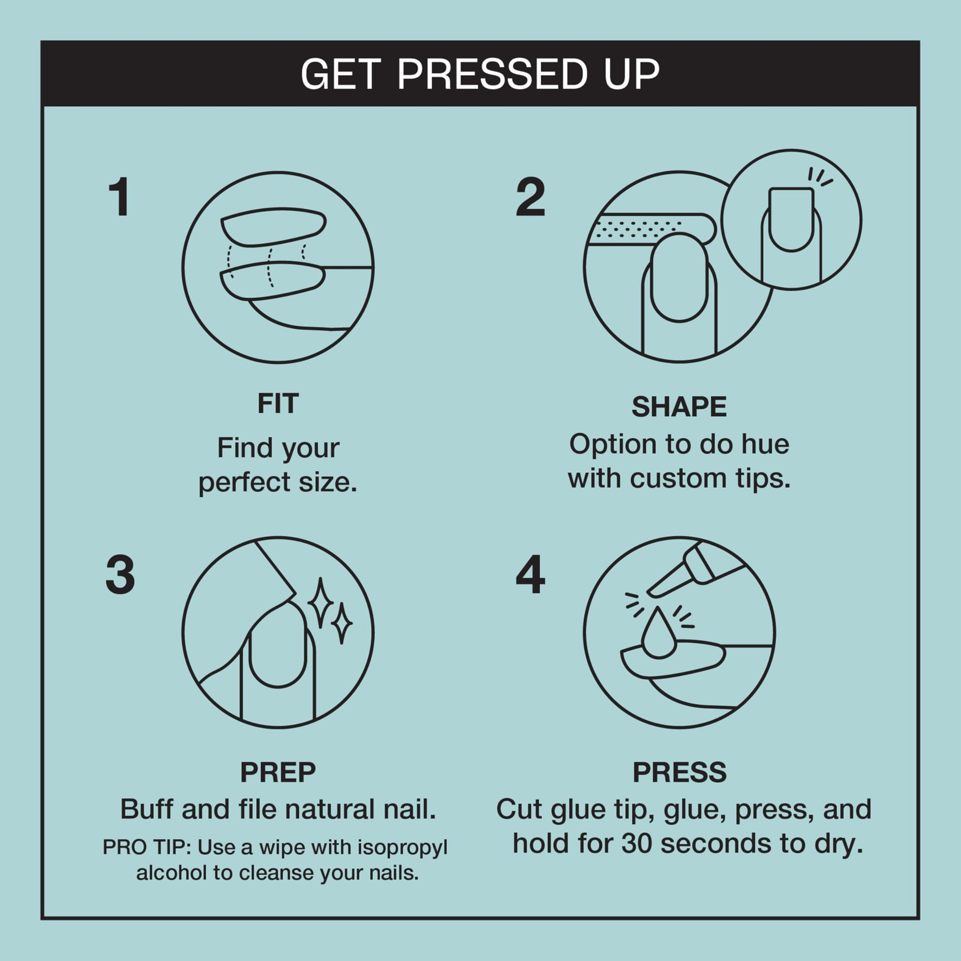 Light Blue OPI On Point Suzi Without a Paddle | Short Squoval Soft Cool Blue Press On Nails | 30 Count with Nail Glue | Long Lasting, Reusable, Non-damaging