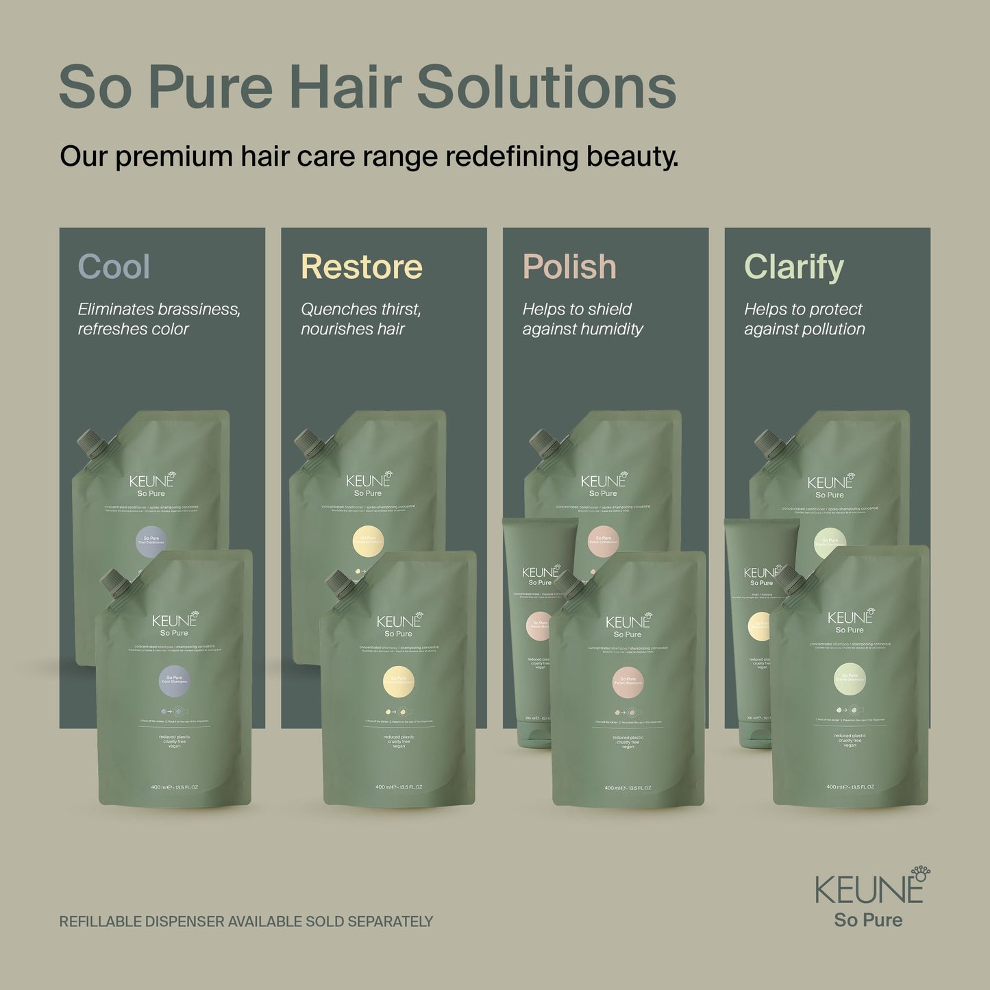 Dark Gray SO PURE RESTORE SHAMPOO REFILL 400ml