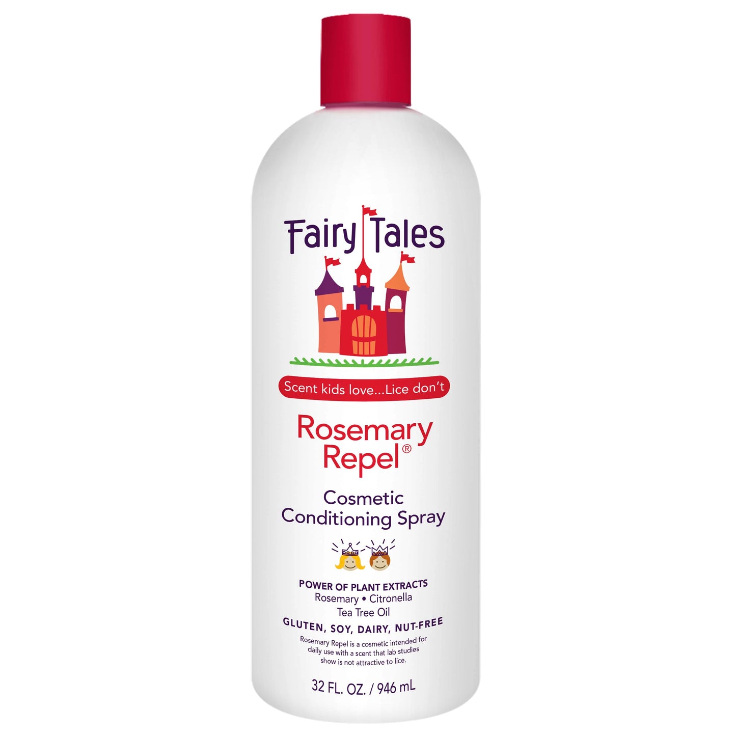 White Smoke Fairy Tales Rosemary Repel Daily Kids Conditioning Spray Refill– Kids Like the Smell, Lice Do Not, 32 fl oz. (Pack of 1)