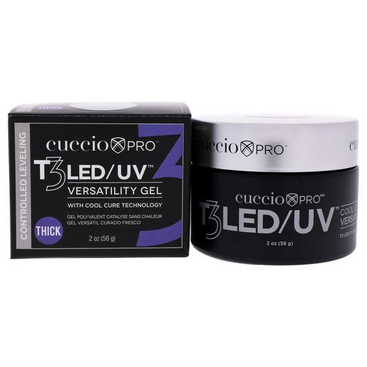 Black Cuccio Pro T3 LED/UV Cool Cure Versatility Gel - Controlled Levelling - Incredibly Flexible - Strong Adhesion - Thick Viscosity - Fast Application - Quick Cure - Opaque Welsh Rose - 2 Oz Nail Gel