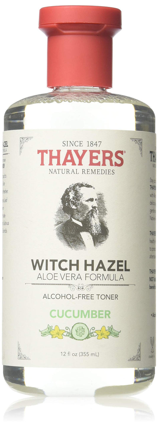 White Smoke Thayers Witch Hazel Toner With Aloe Vera Formula Alcohol-Free Cucumber - 12 Oz, Pack of 3