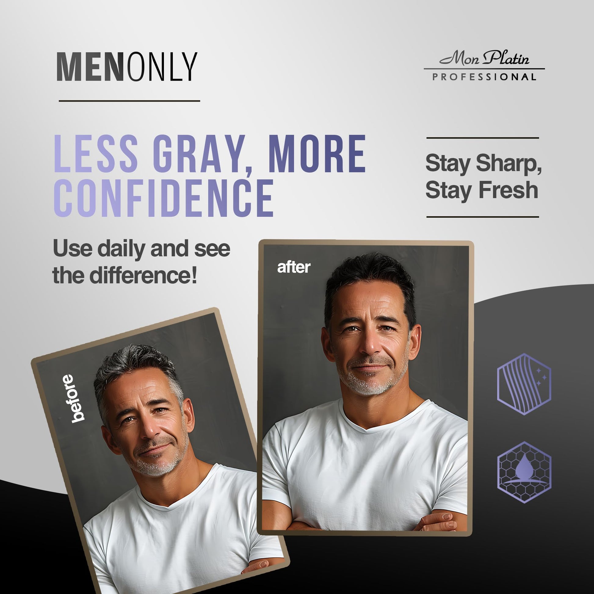 Light Gray Mon Platin Men Only Fresh Hair Coloring Cream For Men