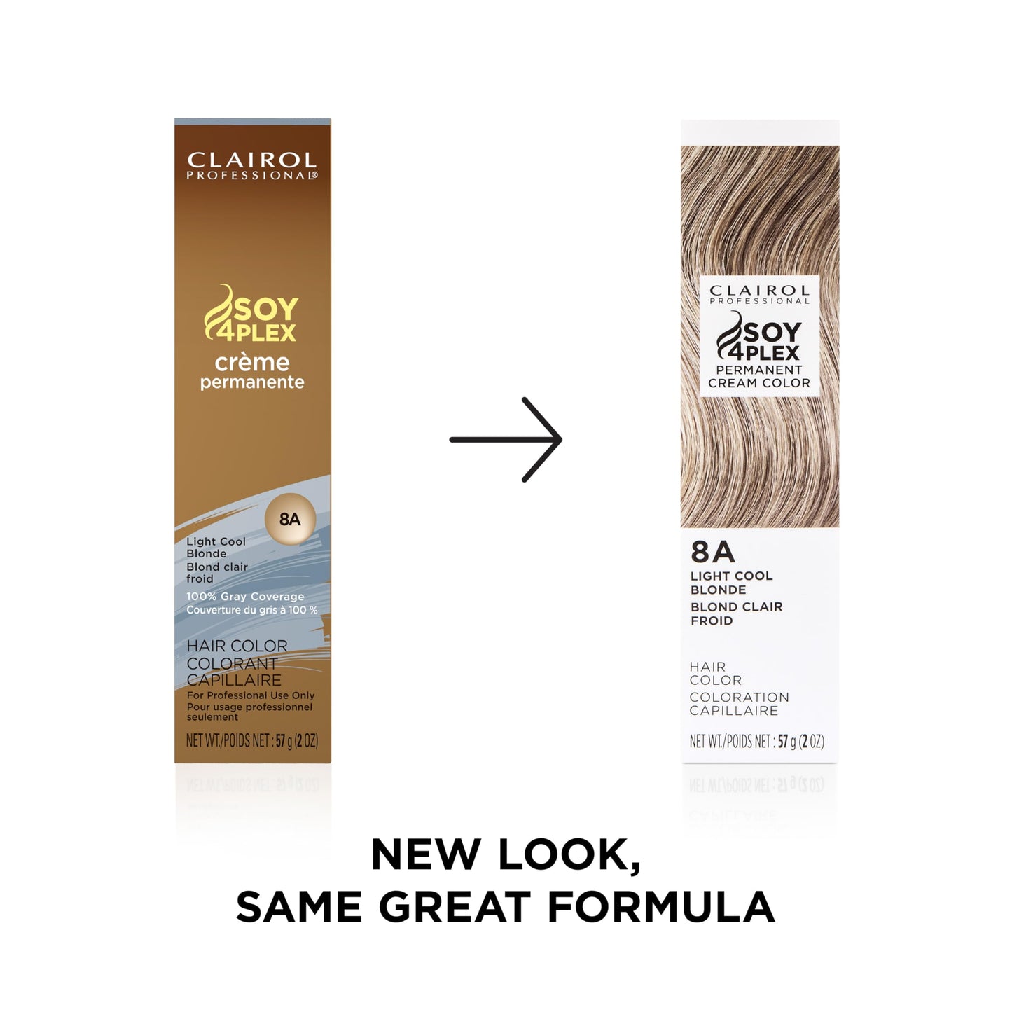 White Smoke Clairol Professional Crème Permanente, 8a Light Cool Blonde, 2 oz. - Packaging May Vary