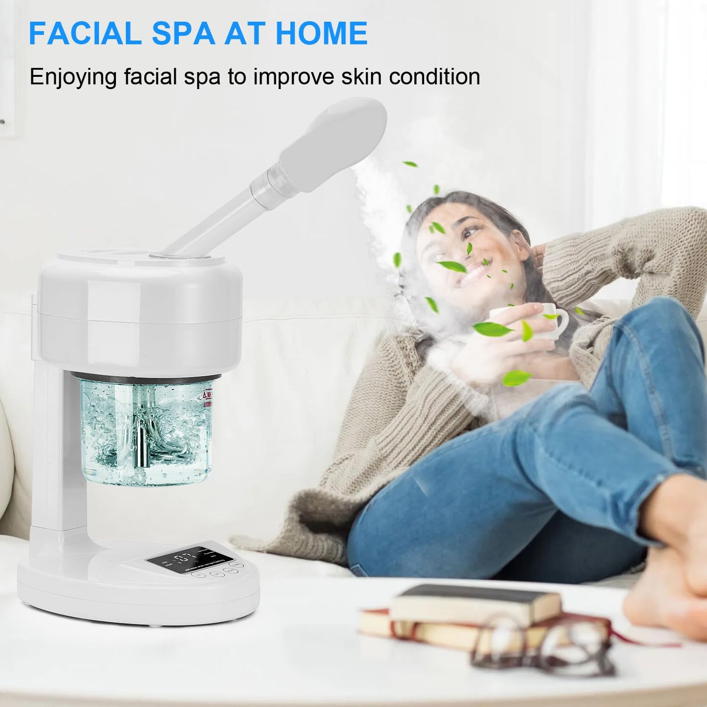 Lavender JOSTZHXIN Facial Steamer Nano Ionic Face Steamer with Extendable Arm,Portable Facial Steamer 360°Rotating Nozzle Esthetician Steamer for Personal Care at Home or Salon