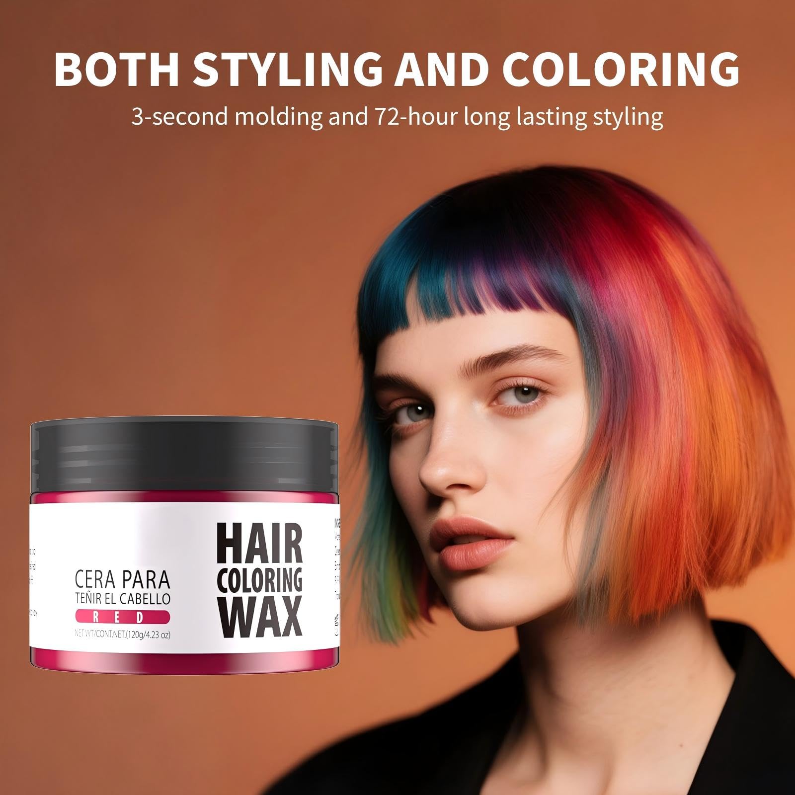 Sienna Gowwim Hair Wax Color, Temporary Hair Dye Color Wax Natural Hold & Non - Greasy for Women & Men 4.23 Oz Brown