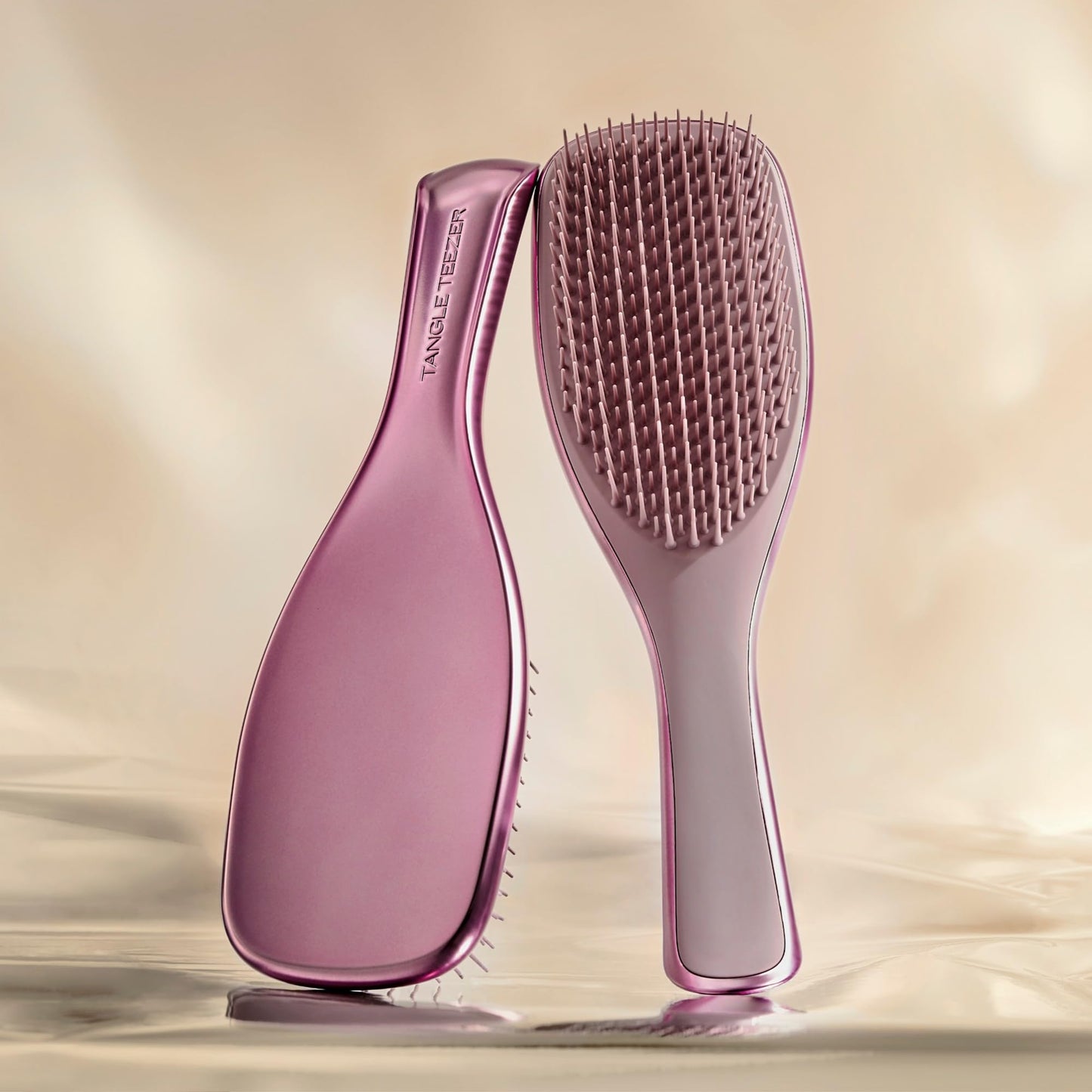 Light Gray Tangle Teezer Chrome Ultimate Detangler Brush for Wet & Dry Hair, Eliminates Knots & Reduces Breakage for Straight to Curly Hair Types, Mauve