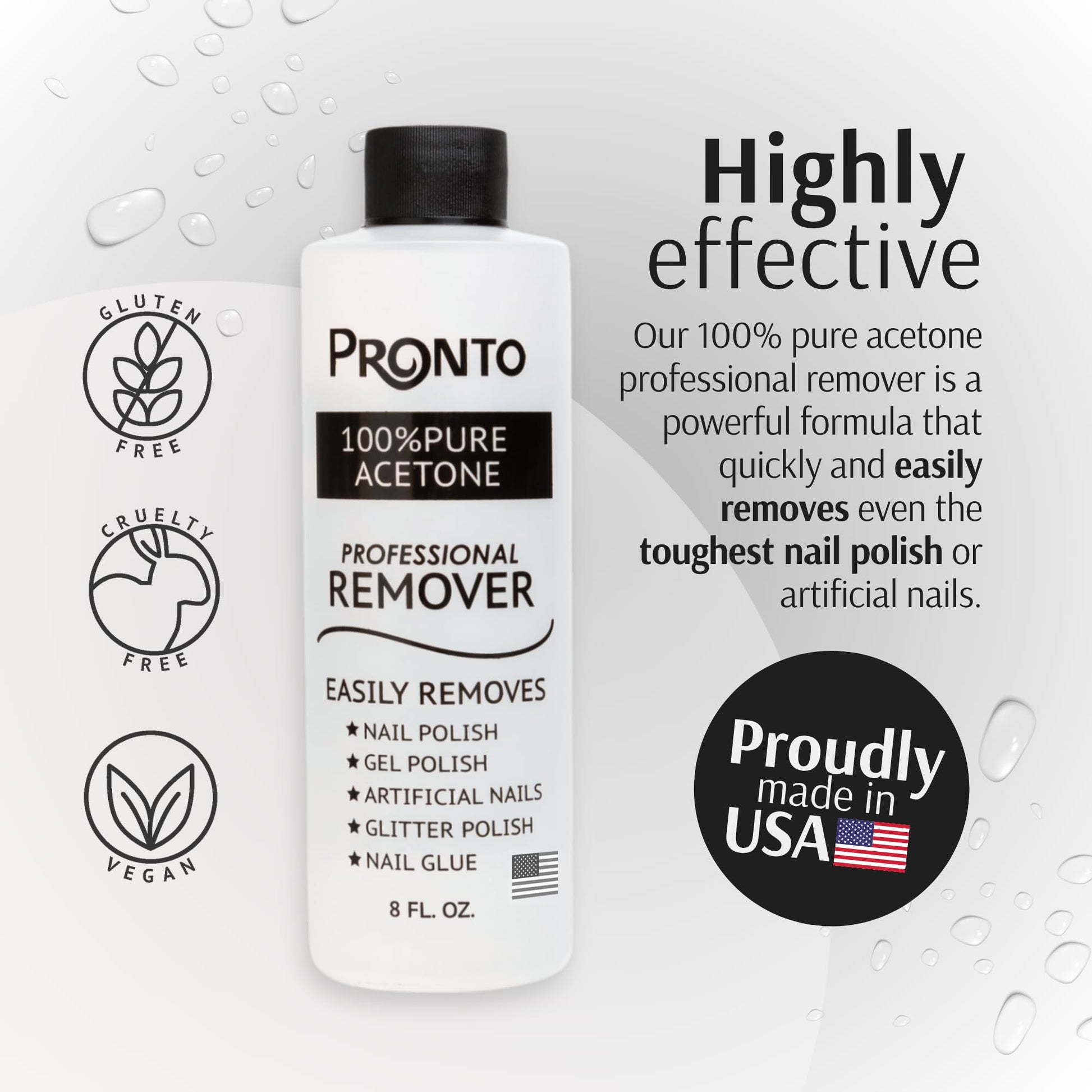 Lavender Pronto 100% Acetone Gel Nail Polish Remover - Gel Polish Remover for Nails | Acetone Nail Polish Remover For Nails for Removal of Glue, Gel, Acrylic & Dip | Gel Polish Remover, 8 Fl oz