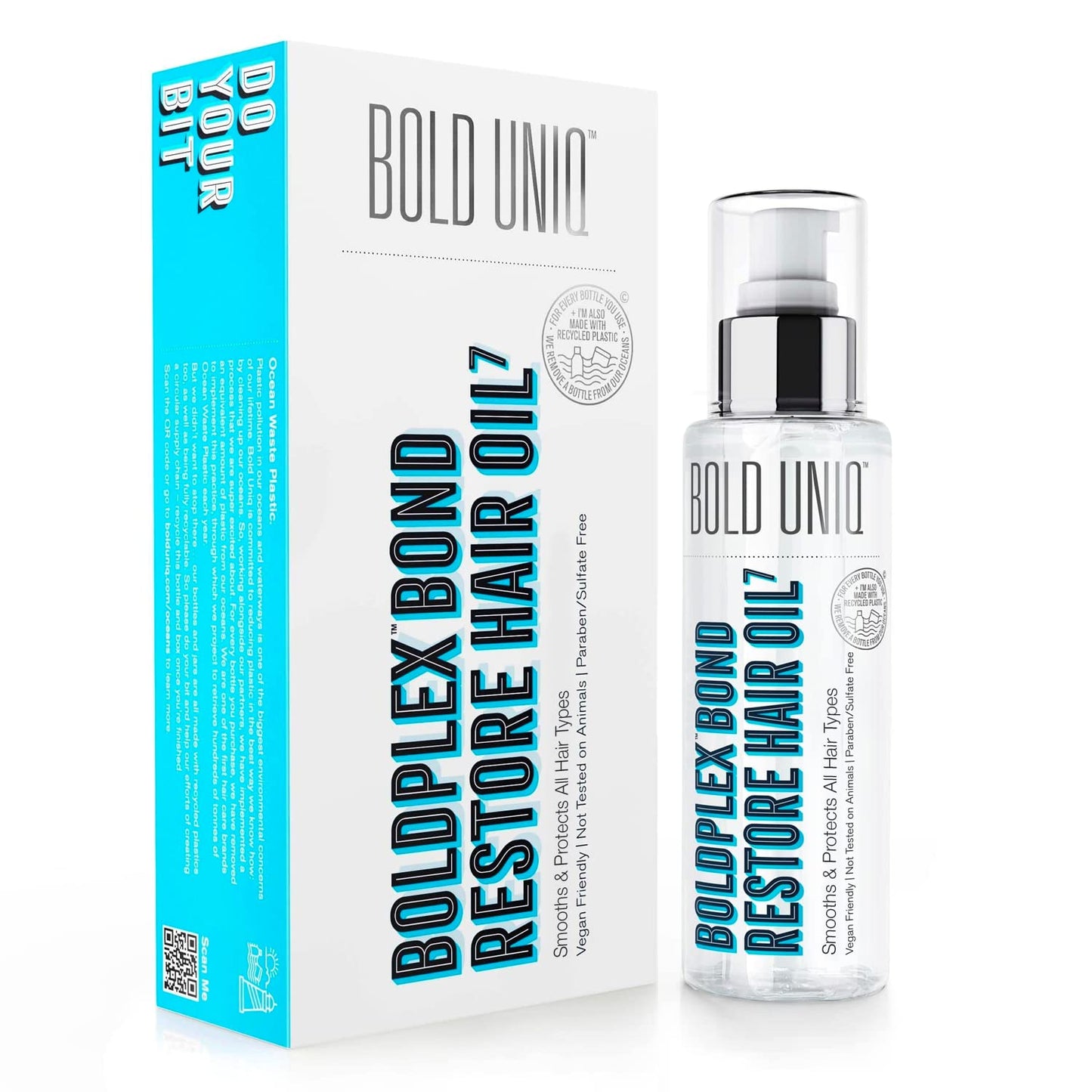 White Smoke Boldplex 7 Hair Oil for Dry & Damaged Hair - Adds Shine, Strengthens, Smooths Split Ends & Frizz, Moisturizes & Nourishes. Weightless Hair Treatment Oil For Curly, Frizzy & Coarse Hair - 3.38 FlOz