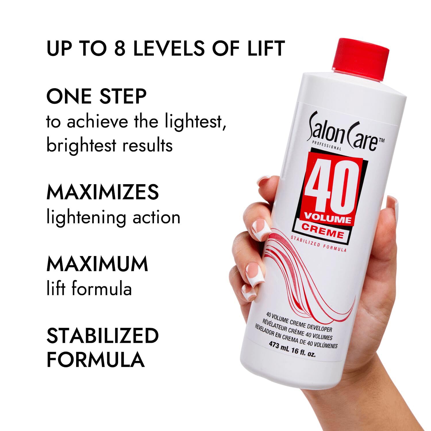 White Smoke Salon Care 40 Volume Creme Developer, Strong Lift Formula, Easy to Handle Cream Consistency, Can Be Used as a Bleach Booster, 32 Ounce