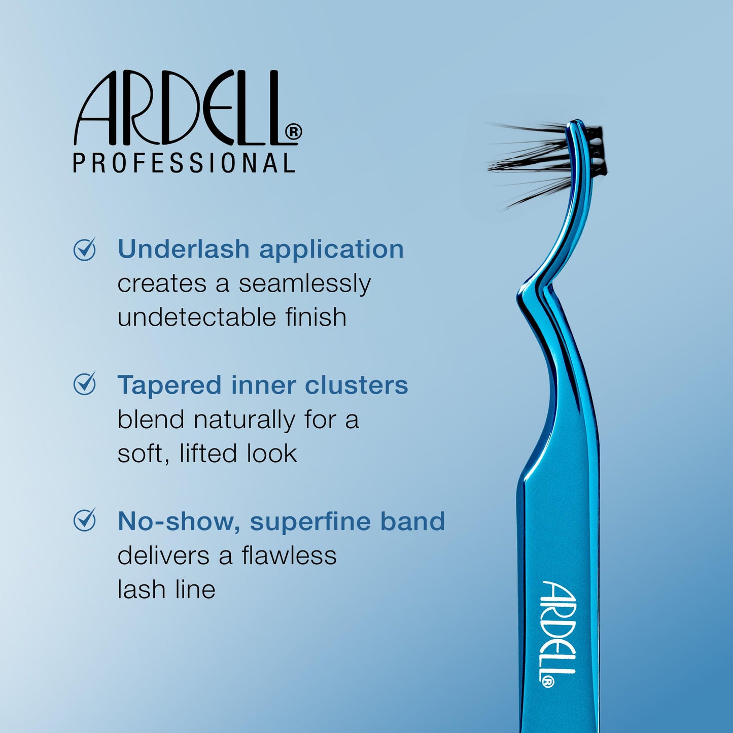 Light Steel Blue Ardell Seamless Underlash Extensions Faux Mink Lashes – DIY Lash Clusters, Natural False Eyelashes Lash Extension, Cluster Eyelash Extensions, 100 ct