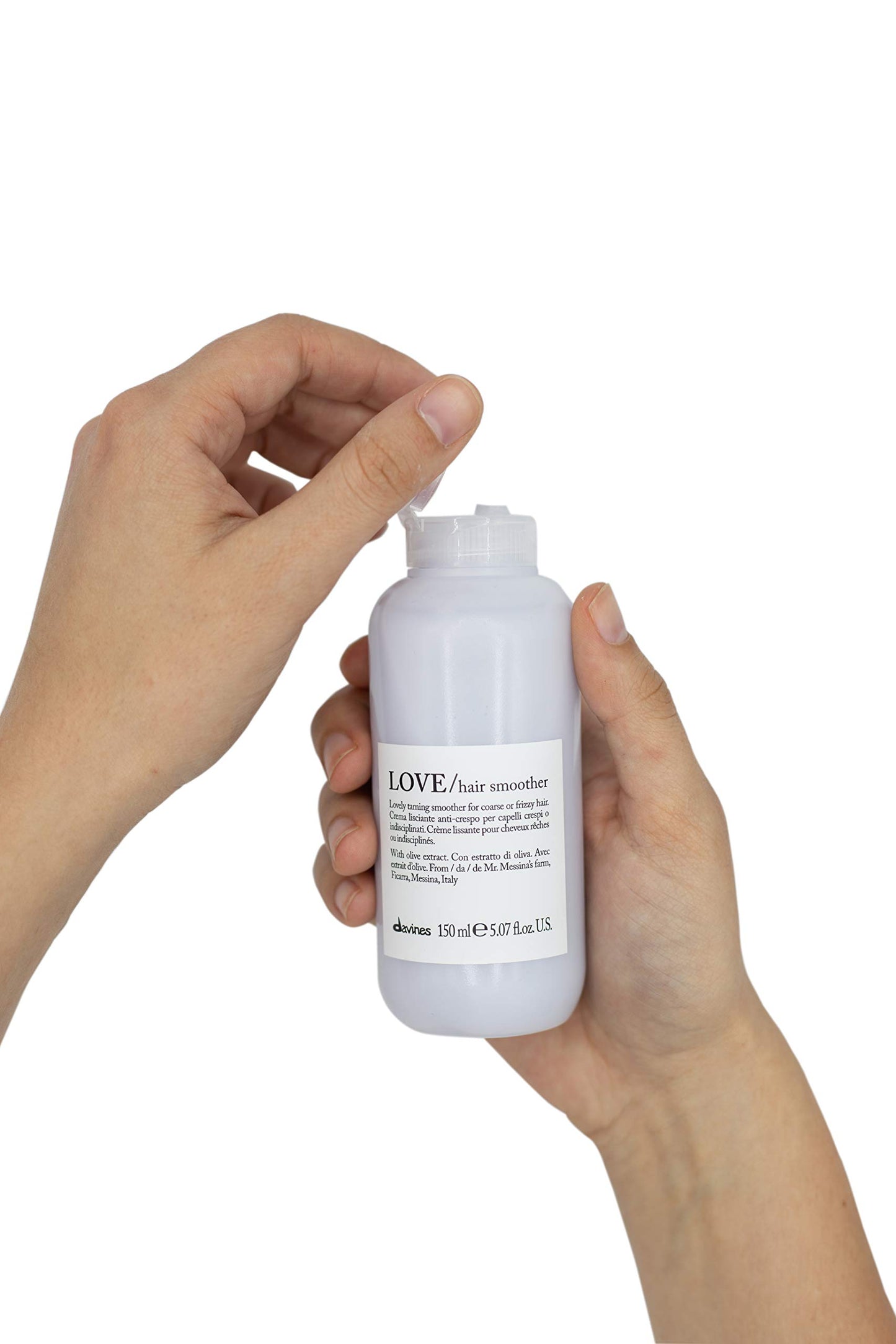 White Smoke Davines LOVE Hair Smoother, Leave-On Cream To Smooth Frizzy, Unruly Or Wavy Hair Weightlessly, 5.07 Fl. Oz.