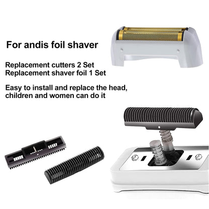 White Smoke 3 Pack Shaver Replacement Foil and Cutters compatible with"andis #17150 shaver foil replacement" Golden