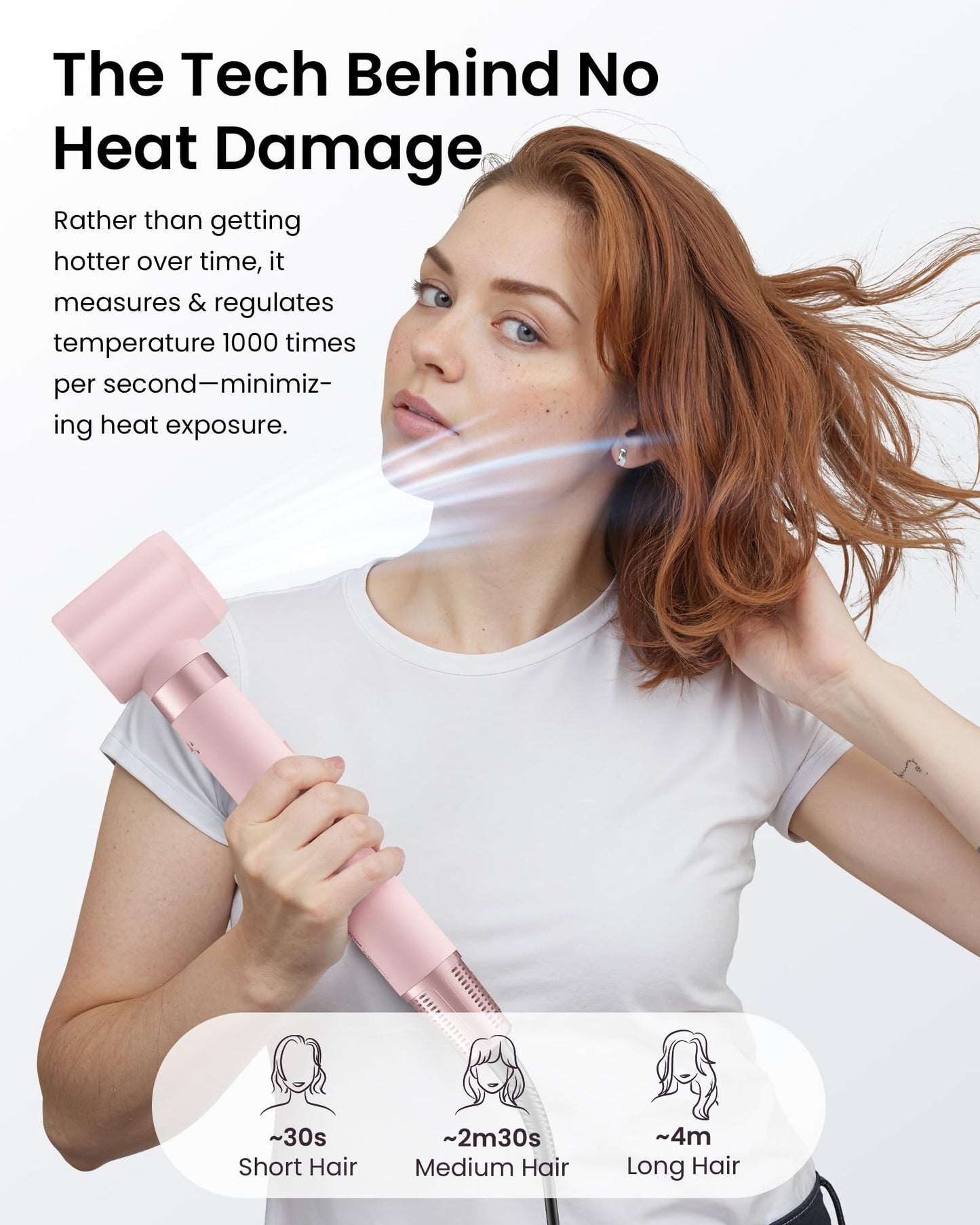 White Smoke 5 in 1 Hot Air Styler Wrap - High-Speed Hair Dryer, Volumizing Brush with Auto Curlers, Fast Drying & Frizz-Free Styling Straightening, No Heat Damage, Includes Travel Bag, Gift for Women