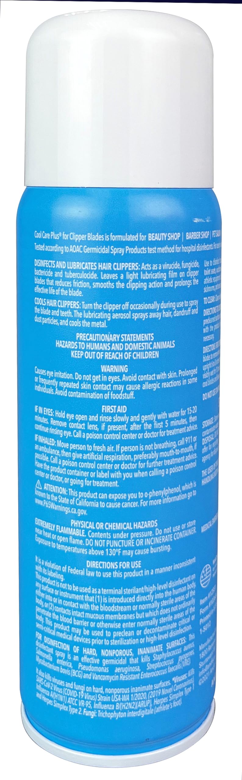 White Smoke Andis 12551 Cool Care Plus 5-in-1 Clipper Blade Spray - Professional Grooming Tool with Easy Cleaning, Cooling, Disinfecting, Lubricating, and Rust Prevention – All Hairs Type, 6 Oz – Blue