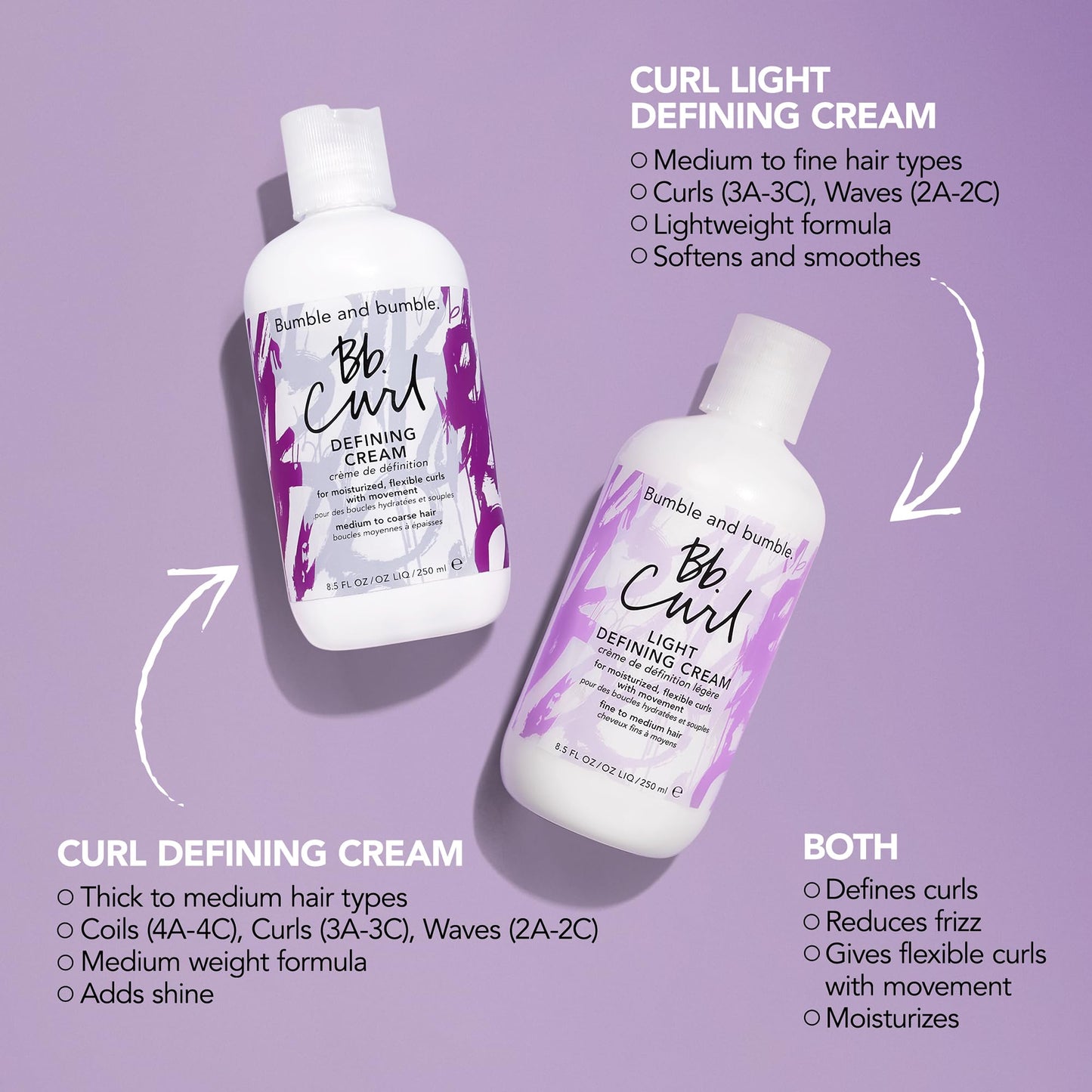 Gray Bumble and bumble. Curl Defining Styling Cream | Moisture and Definition|Fine to Medium Curly, Wavy Hair | Anti Frizz | Hold and Shine | With Jojoba Avocado+ Coconut Oils | Standard Size, 8.5 Fl Oz