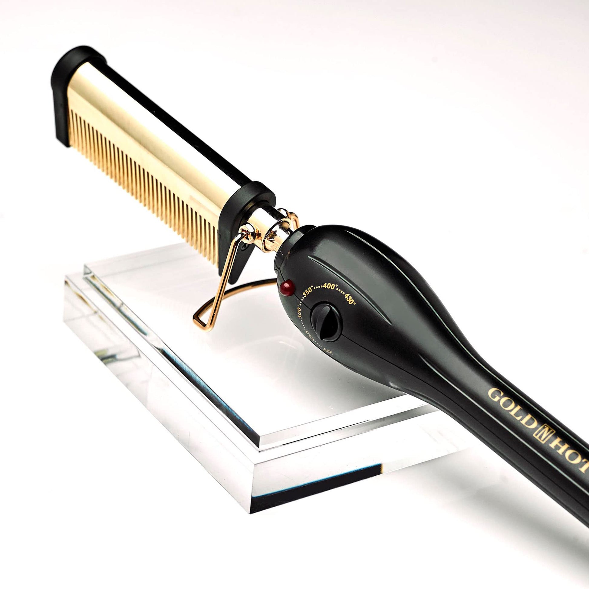 White Smoke Gold N Hot Professional 24K Gold Pressing & Styling Comb | Great for Lifting and Straightening