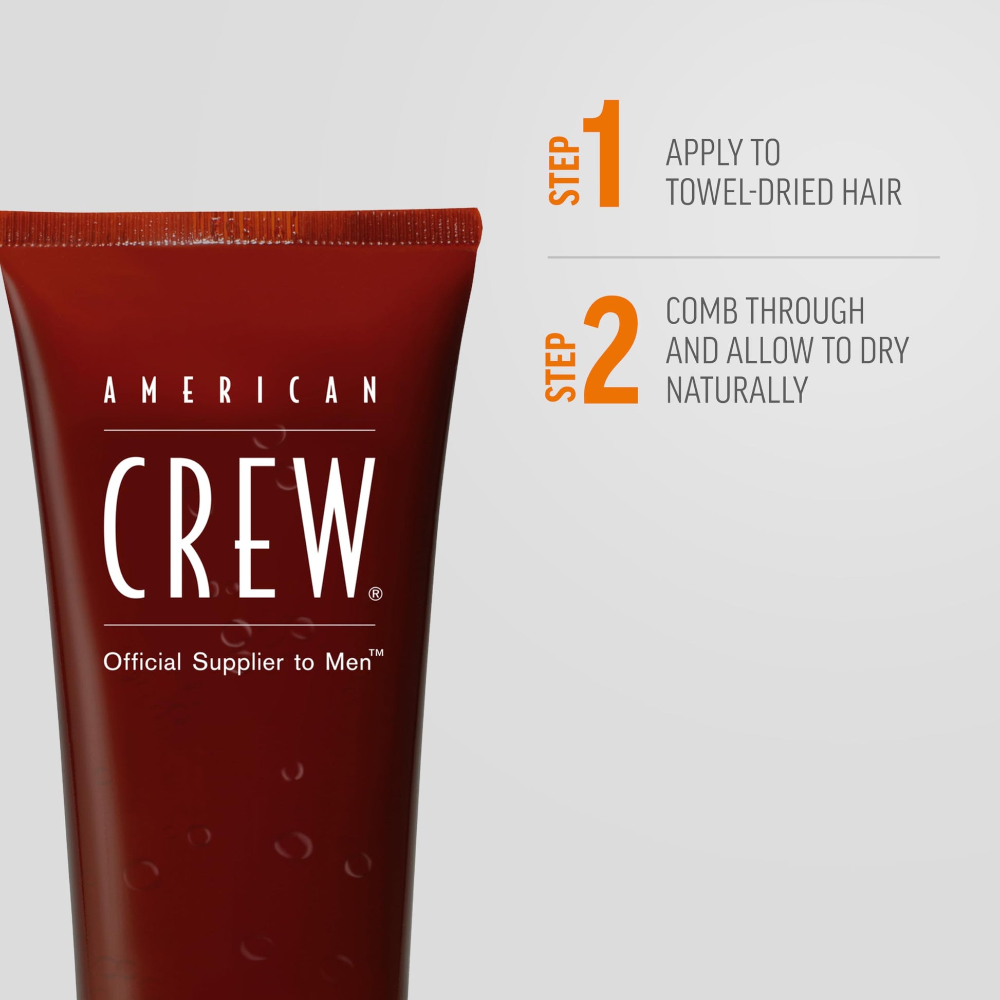 Light Gray American Crew Men's Hair Gel, Light Hold Styling Product, 13.1 fl oz