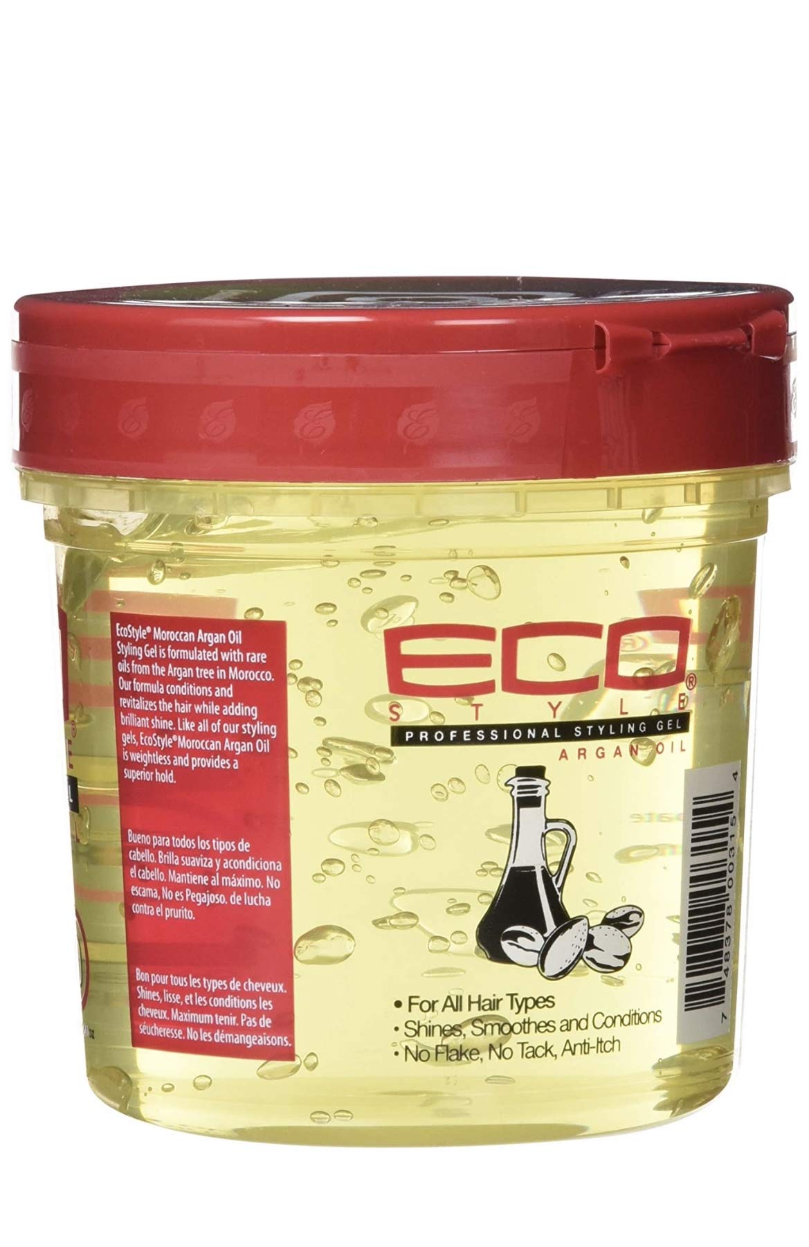 White Smoke Eco Style Styling Gel, Argan Oil, 16 Oz (Including Handle Nylon Bristle Hair Brush, Round Handle Detangle Hair Comb & 6 Piece Hair Tie Scrunchies) Eco Styler Argan Oil Gel Hair Styling Kit