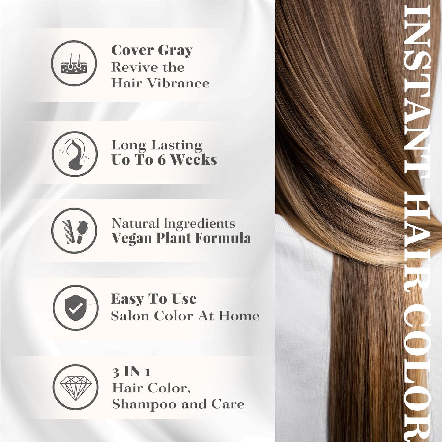 White Smoke Joyful Young Hair Dye Shampoo 3-in-1, Natural Blonde Semi-Permanent Gray Hair Coverage, Color Depositing Shampoo for Women & Men, Vegan, Ammonia-Free
