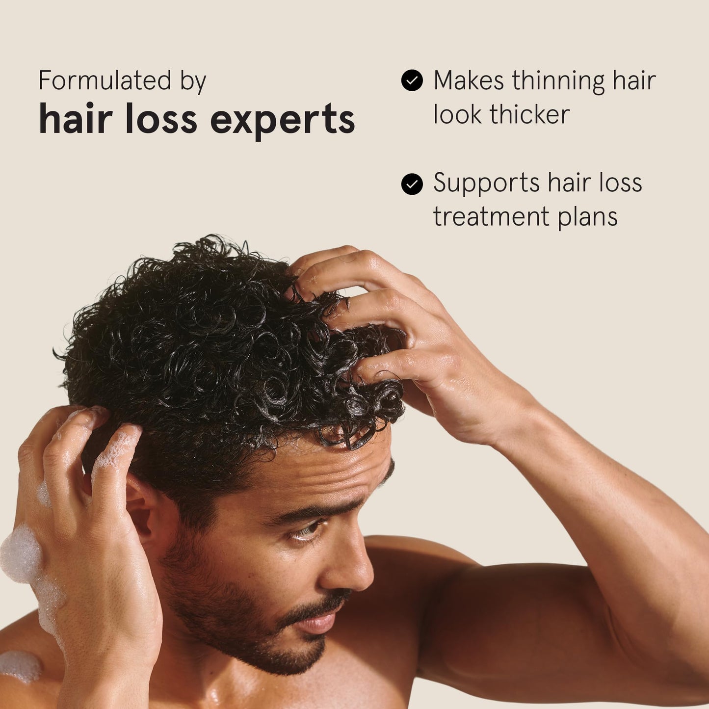 Antique White Keeps Thickening Shampoo & Conditioner for Men - Anti-Thinning Hair Care Duo with Biotin, Caffeine & Saw Palmetto - Color-Safe Men's Volumizing Shampoo & Conditioner - DHT-Blocker - 8 Oz Each
