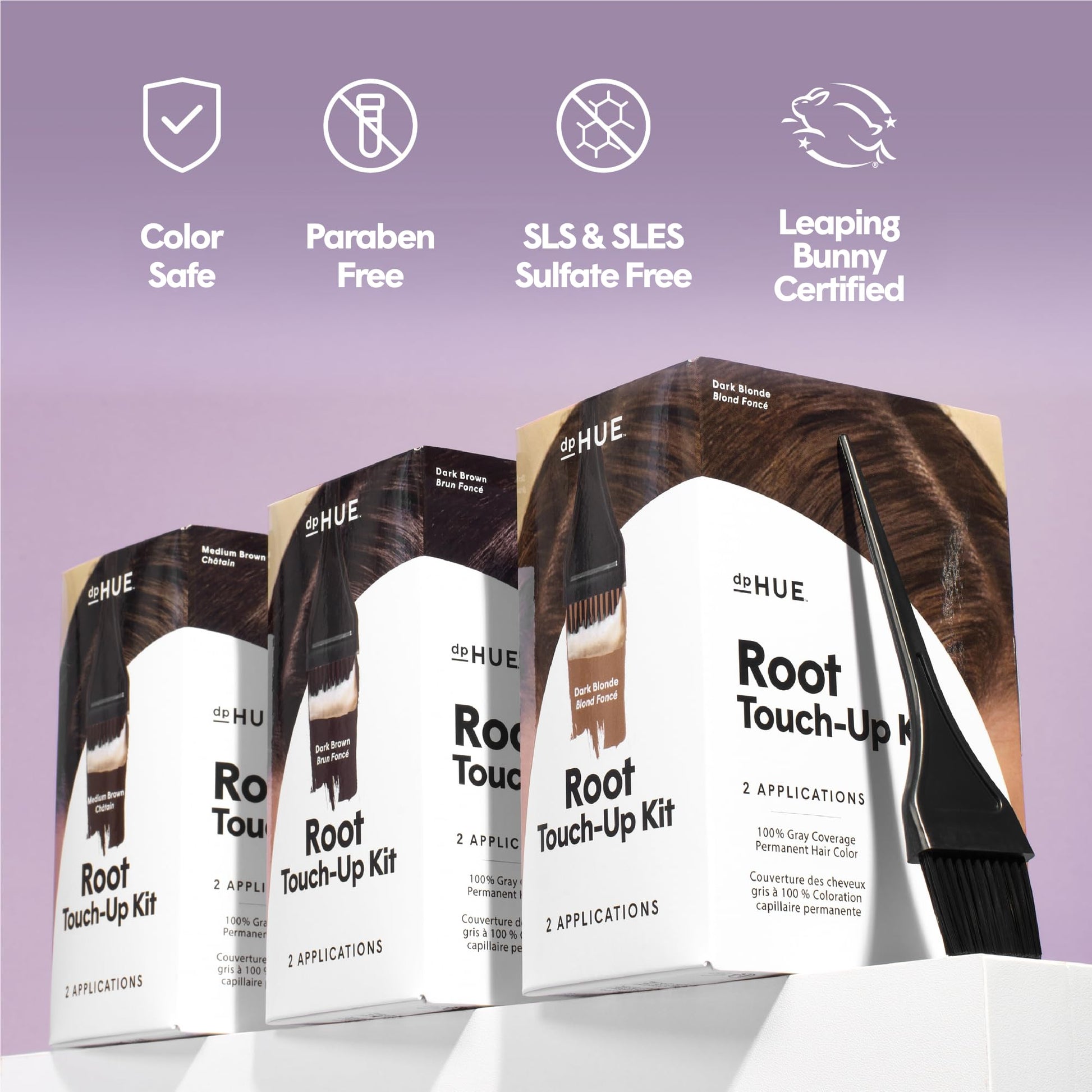 White Smoke dpHUE Root Touch-Up Kit, Medium Brown - Permanent Hair Color for Gray Coverage - Includes Two Applications - Paraben, SLS & SLES Sulfate Free - Leaping Bunny Certified
