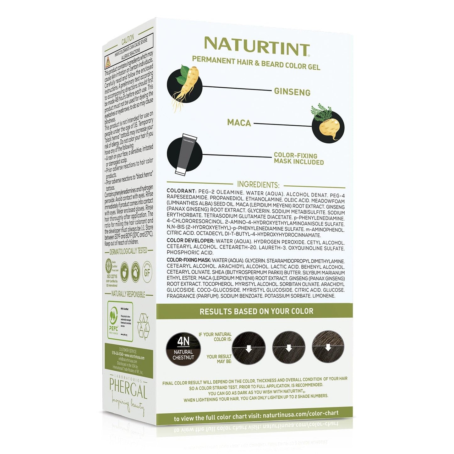 White Smoke Naturtint Mens Permanent Hair Color for Hair Beard and Mustache (4N Men's Natural Chestnut)