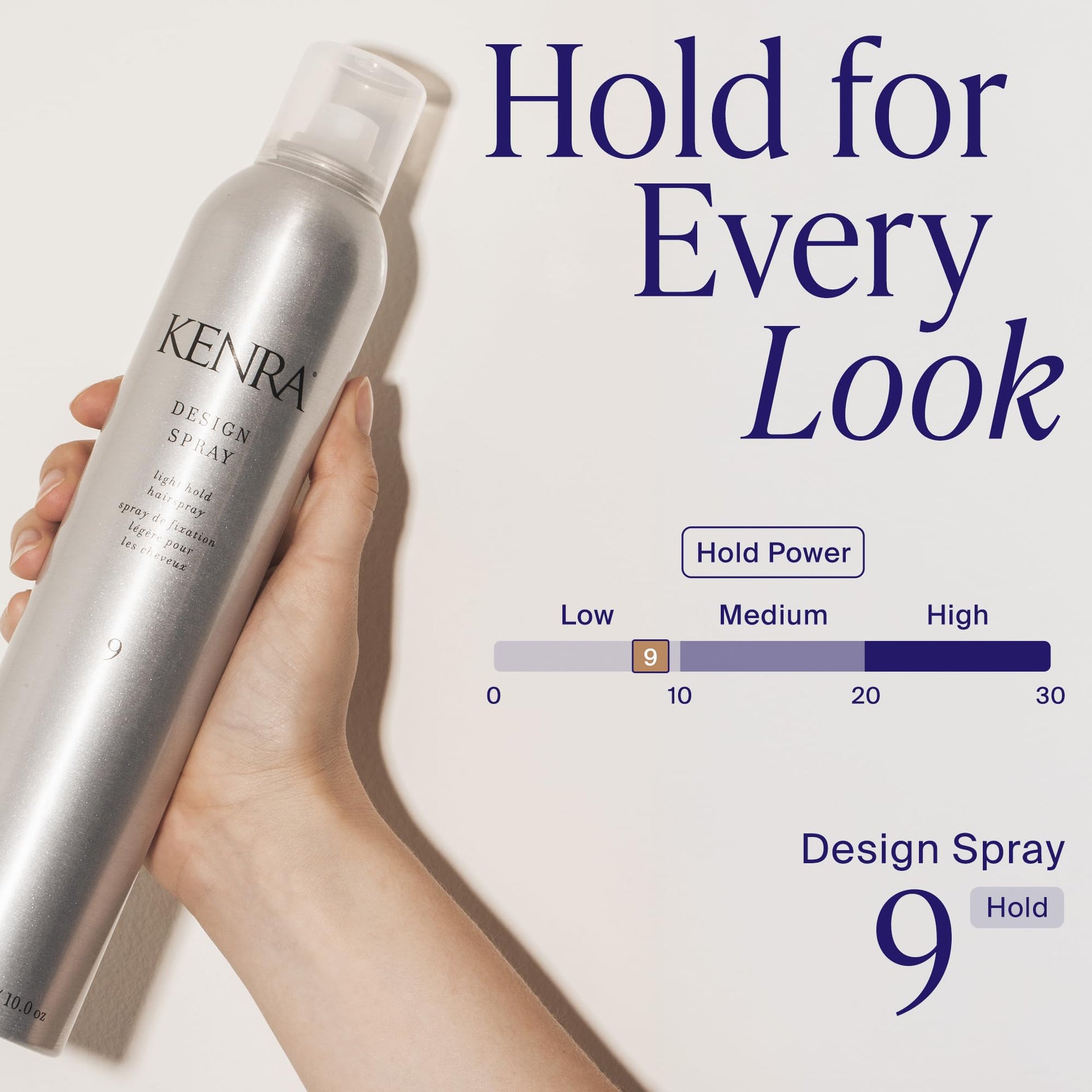 Lavender Kenra Professional Design Spray 9 | Light Hold Hairspray | Tames Frizz & Flyaways | Lightweight, Brushable Formula | All Hair Types | 10 oz