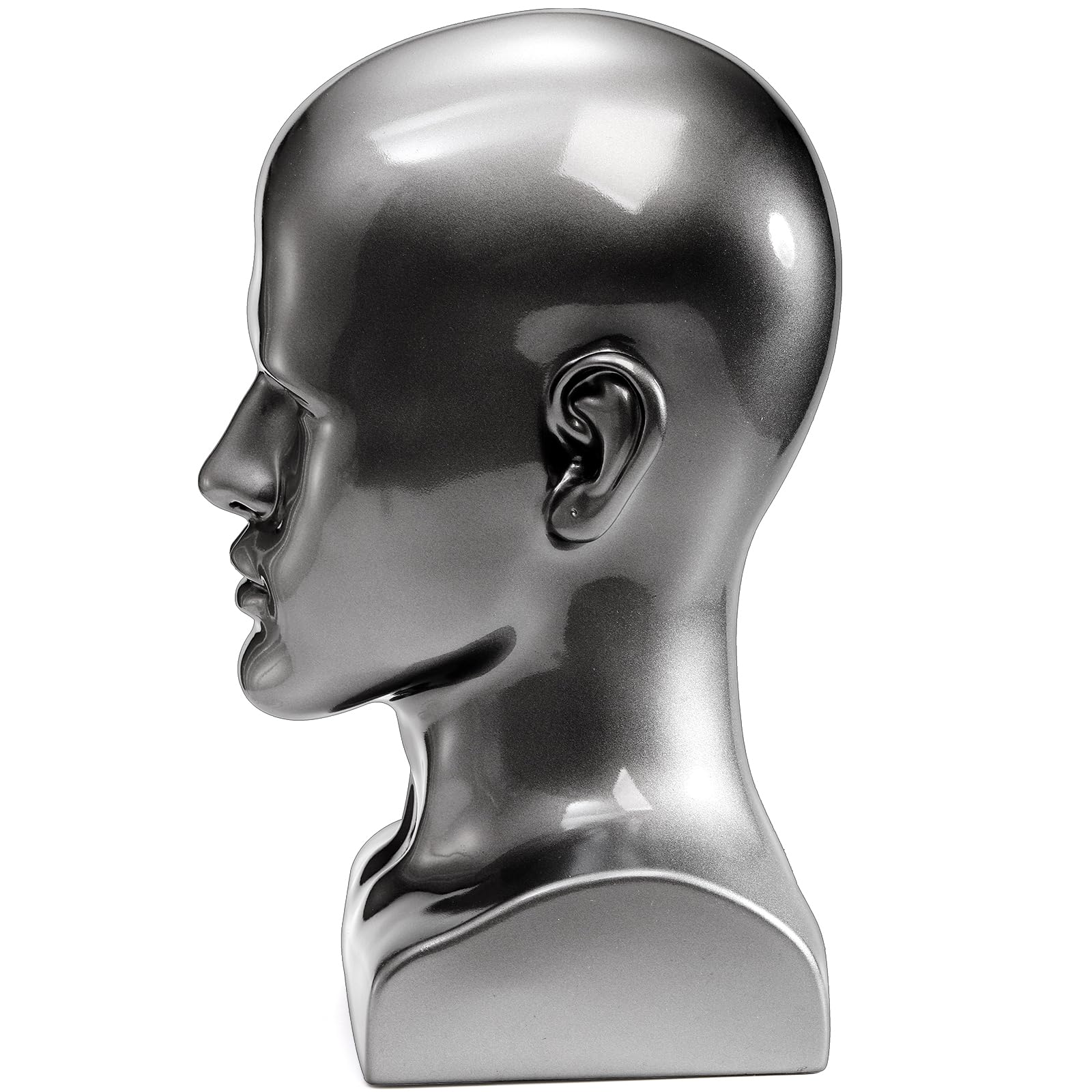 White Smoke Peohud Male Mannequin Head, Professional Manikin Head, Bald Training Head for Display Wigs, Hats, Sunglasses, Headphone